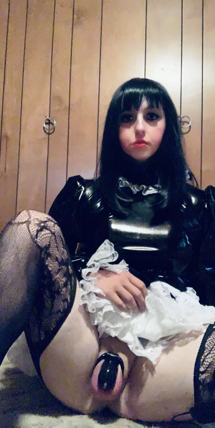 I just love being locked up when I look pretty 🖤🔒 posted by Tiedandgaggedsissy