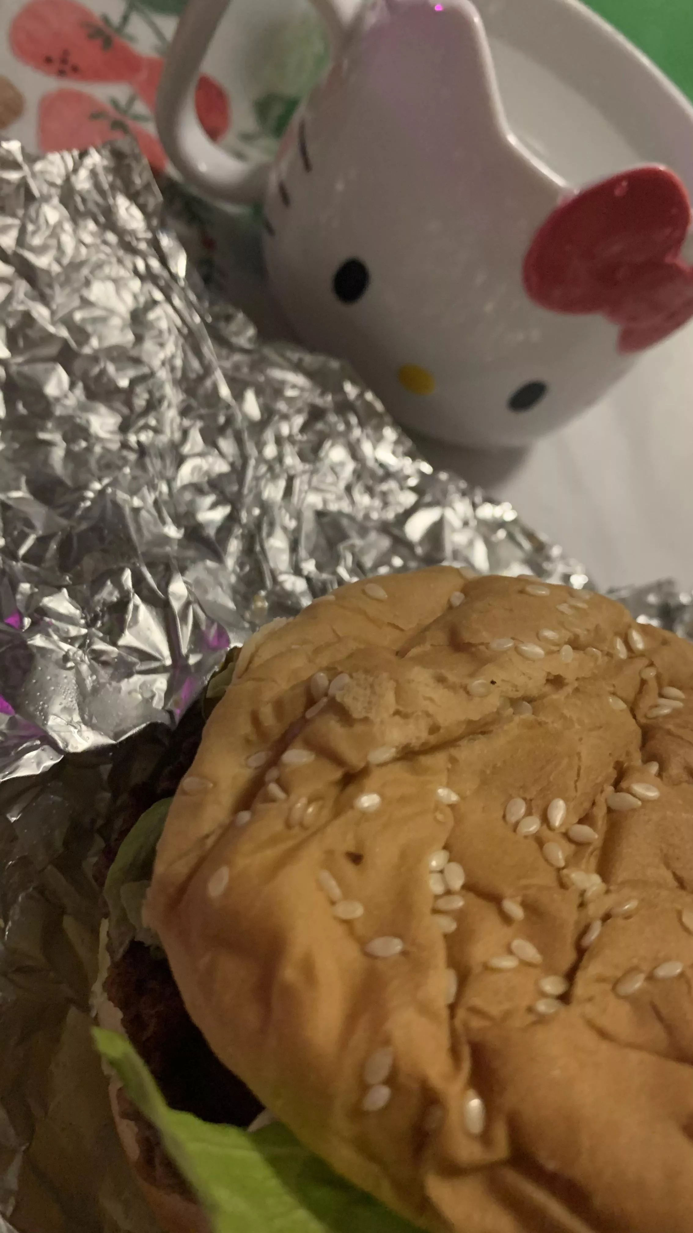 I just wanna show my cute dinner ðŸ¥° I luv my hello kitty cupi posted by Starrybabes