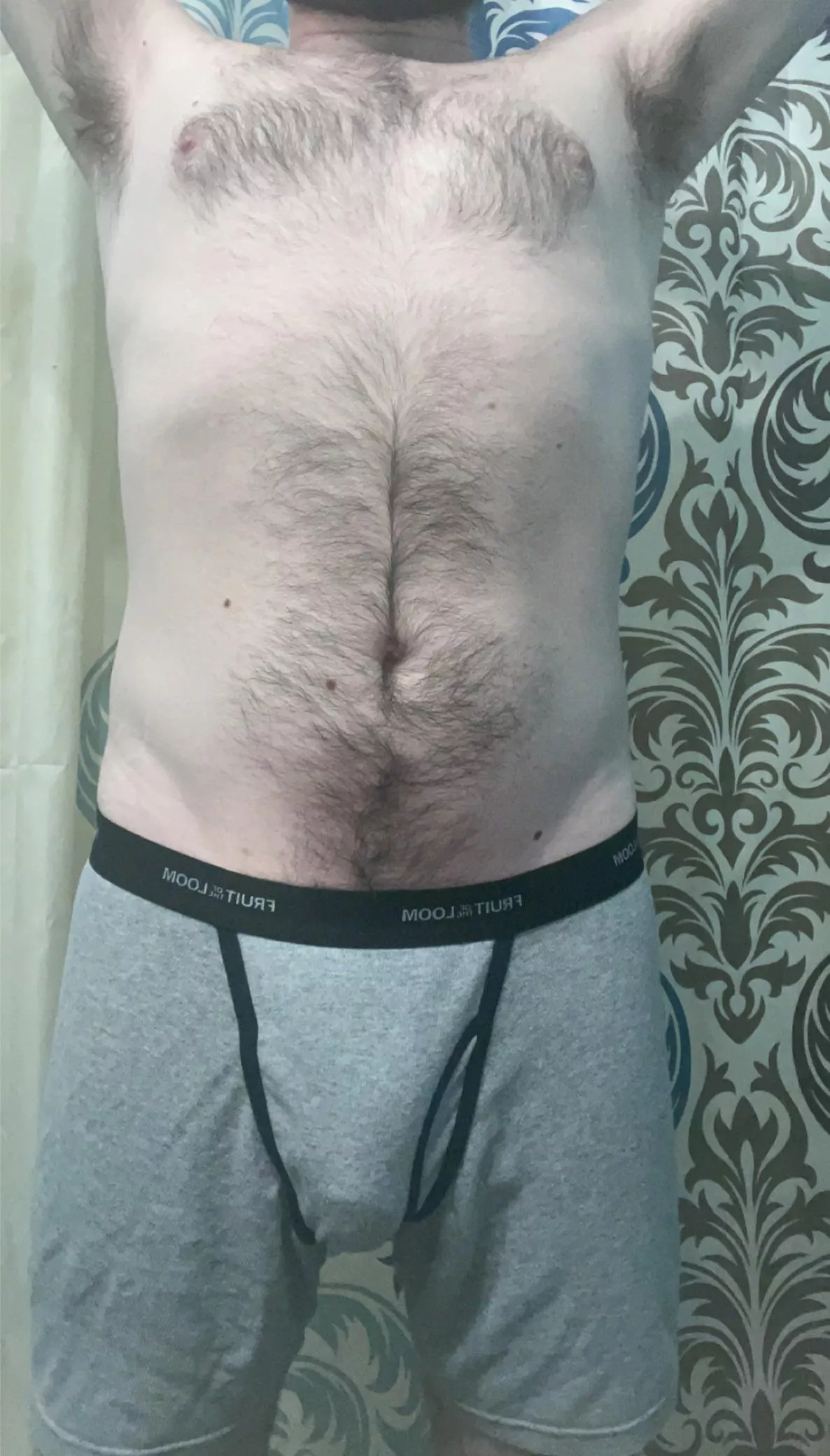 I know this isn’t that great of a picture, but just wanted to show of my hairy self. 😘 More pics have been posted elsewhere. posted by Grouchy-Bad-3969