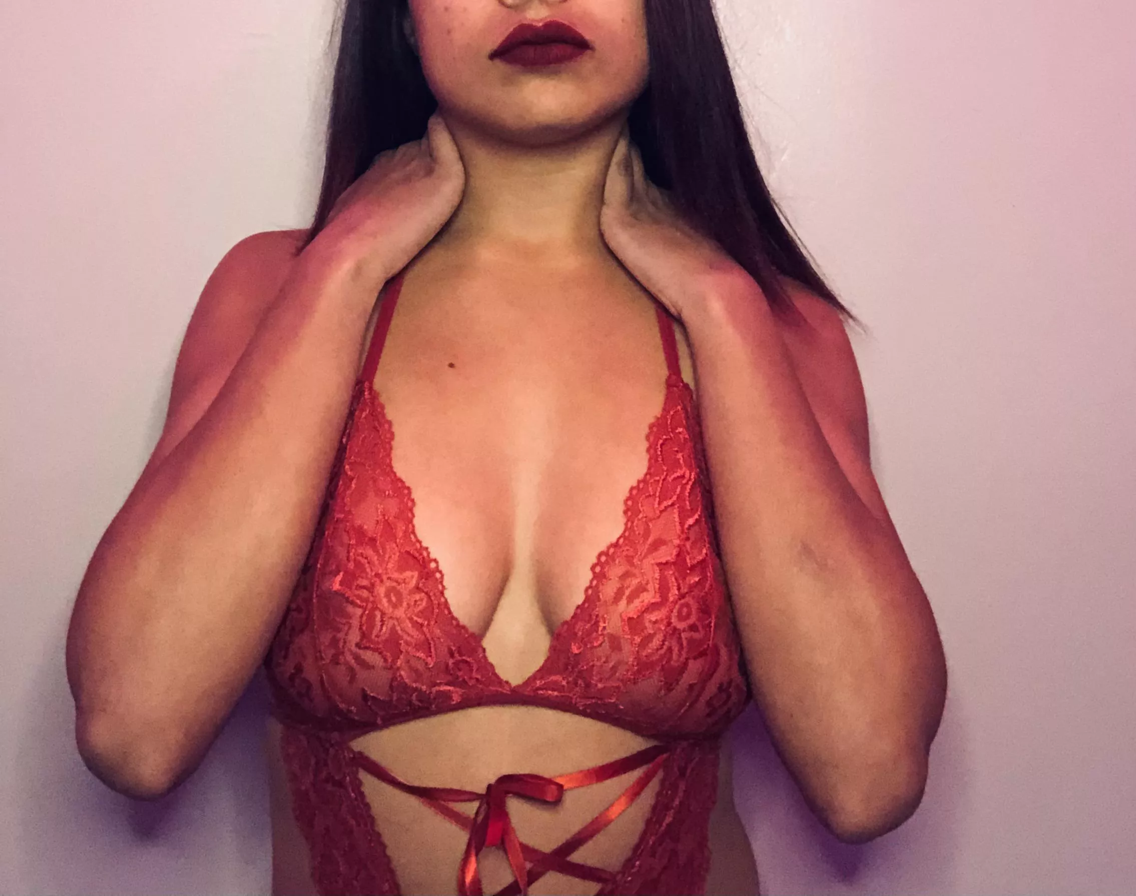 I know this red lace looks good on me but I also know it would look good on your bedroom floor posted by Pretty_N_Sweet