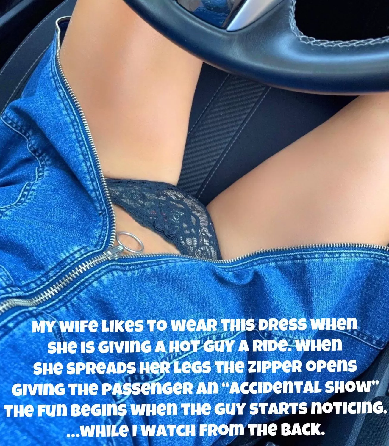 I like to ride in the back to give my wife’s passengers more “leg room”… posted by ILoveToShareMyWife69