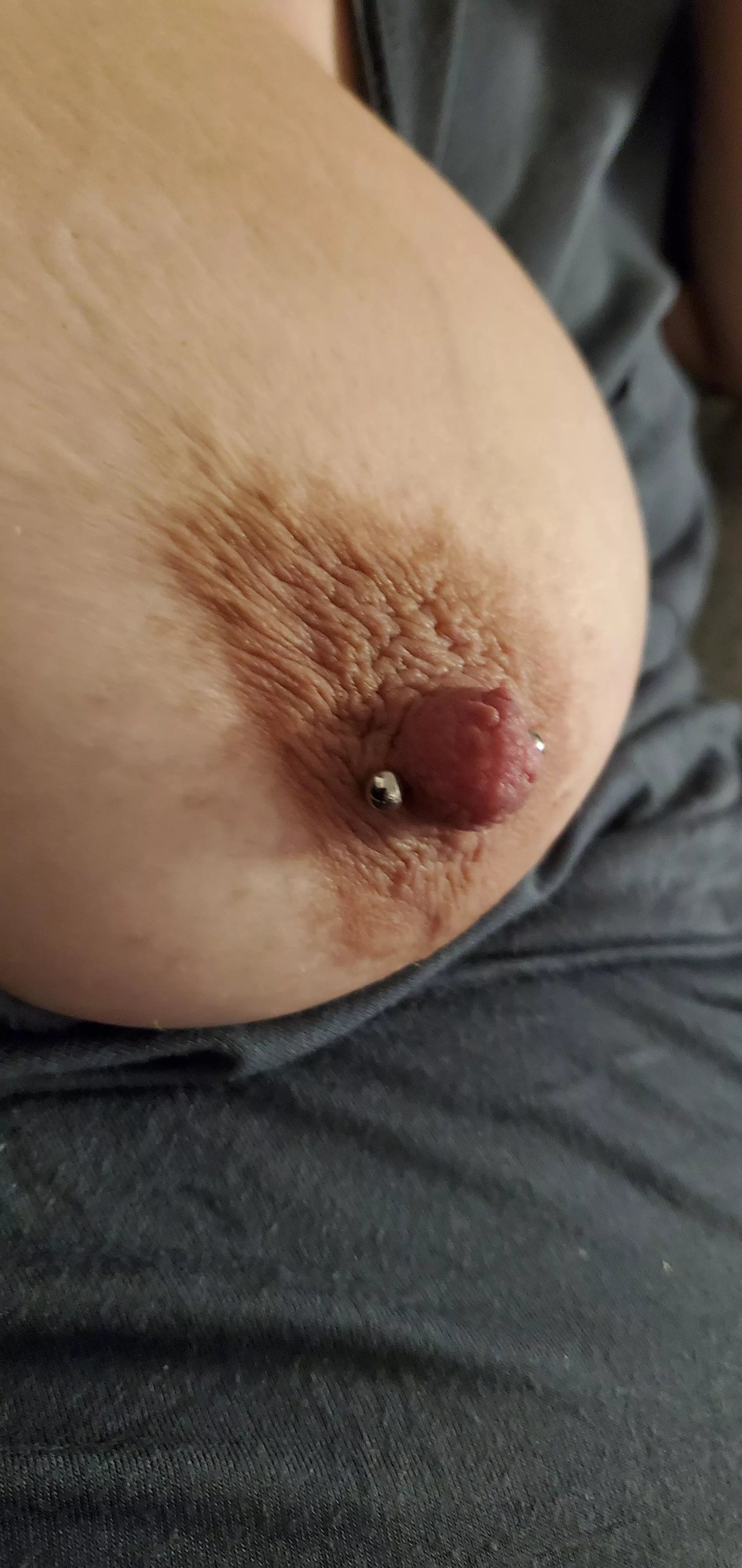 I love how the piercings keep my nipples hard posted by princessfeet1001