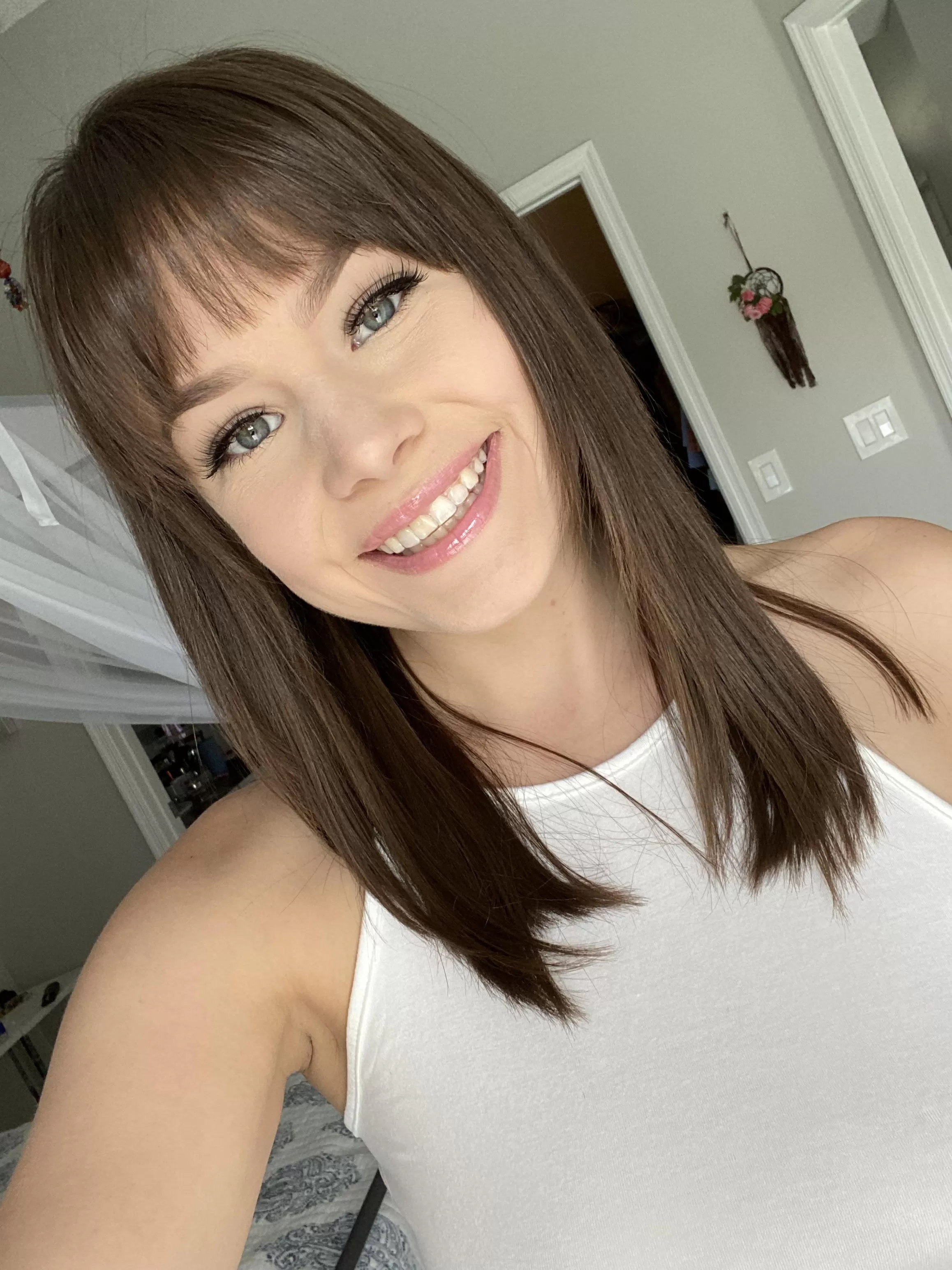 I love my hair like this! Bangs forever 🥰 posted by ivorysoles