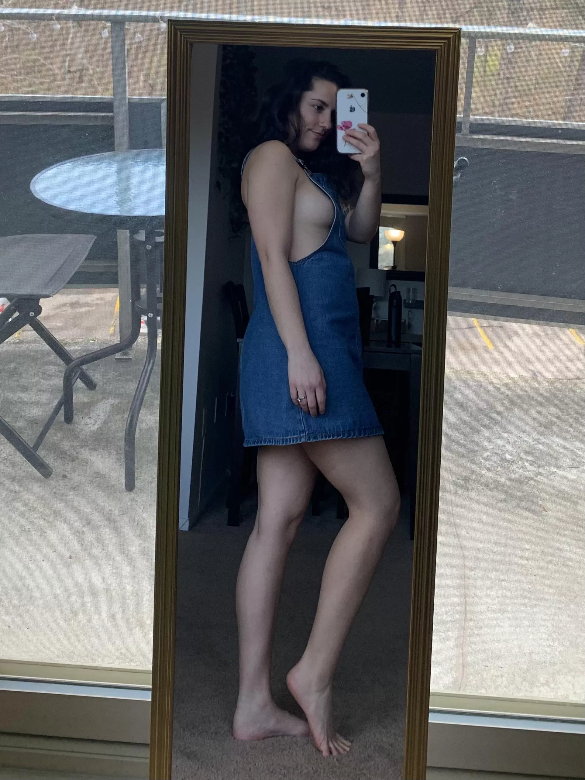 i love my jean dress without anything underneath☺️ [f] posted by _daisie