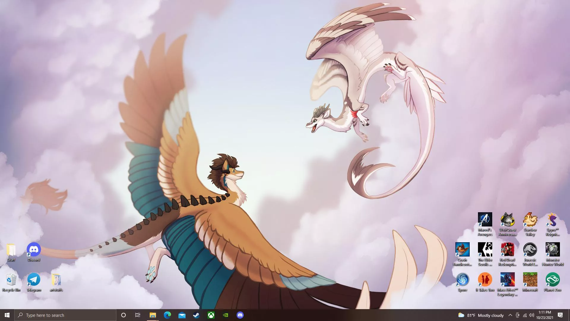 I love my new desktop background so much aaaaa [art by me] posted by littlenoodledragon