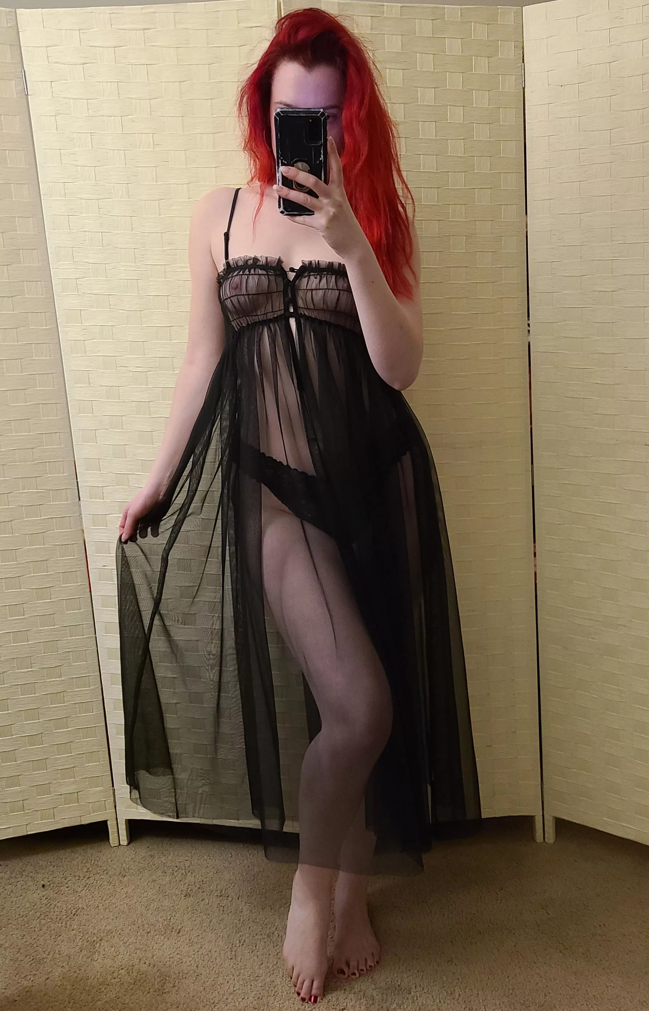 I love my sheer black nightgown. Do you want to tear it off me and grab my tight little body under it? posted by hipsgirl