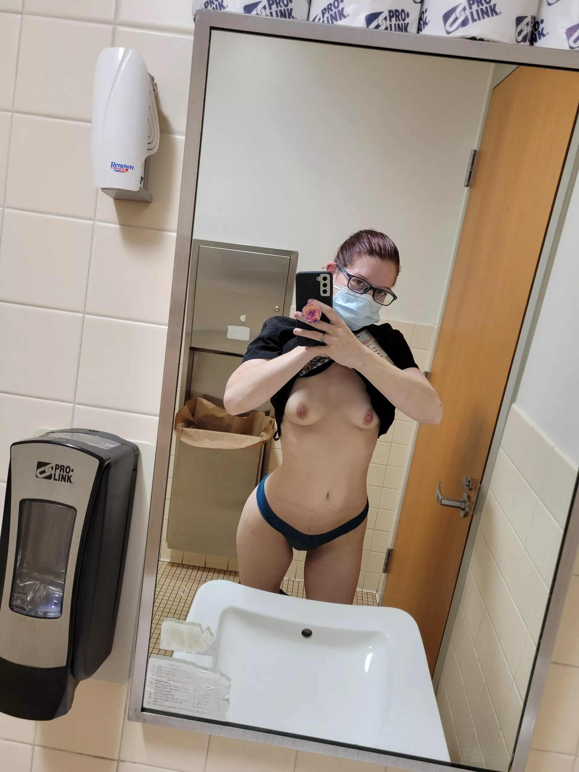 I love sneaking away at work to show off my little tits 😜 posted by AllieHays1