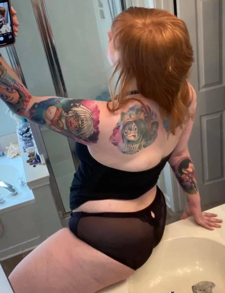 I love the way my tattoos make me look! Can’t wait for more 💜 posted by Zebracakesxxx