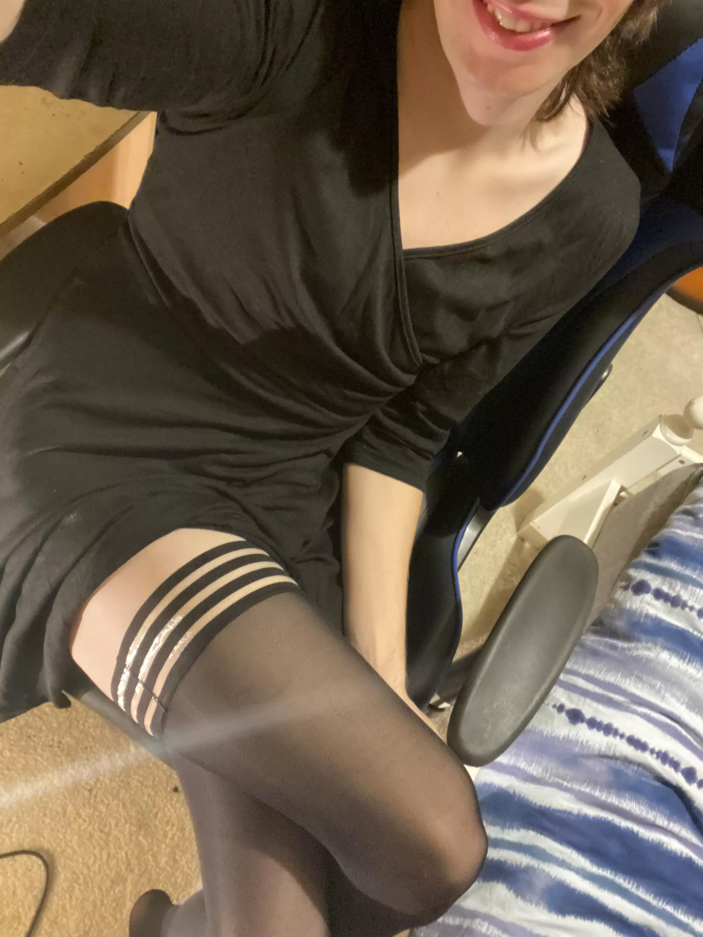 I love this dress and socks combo posted by LuvItInTheButt