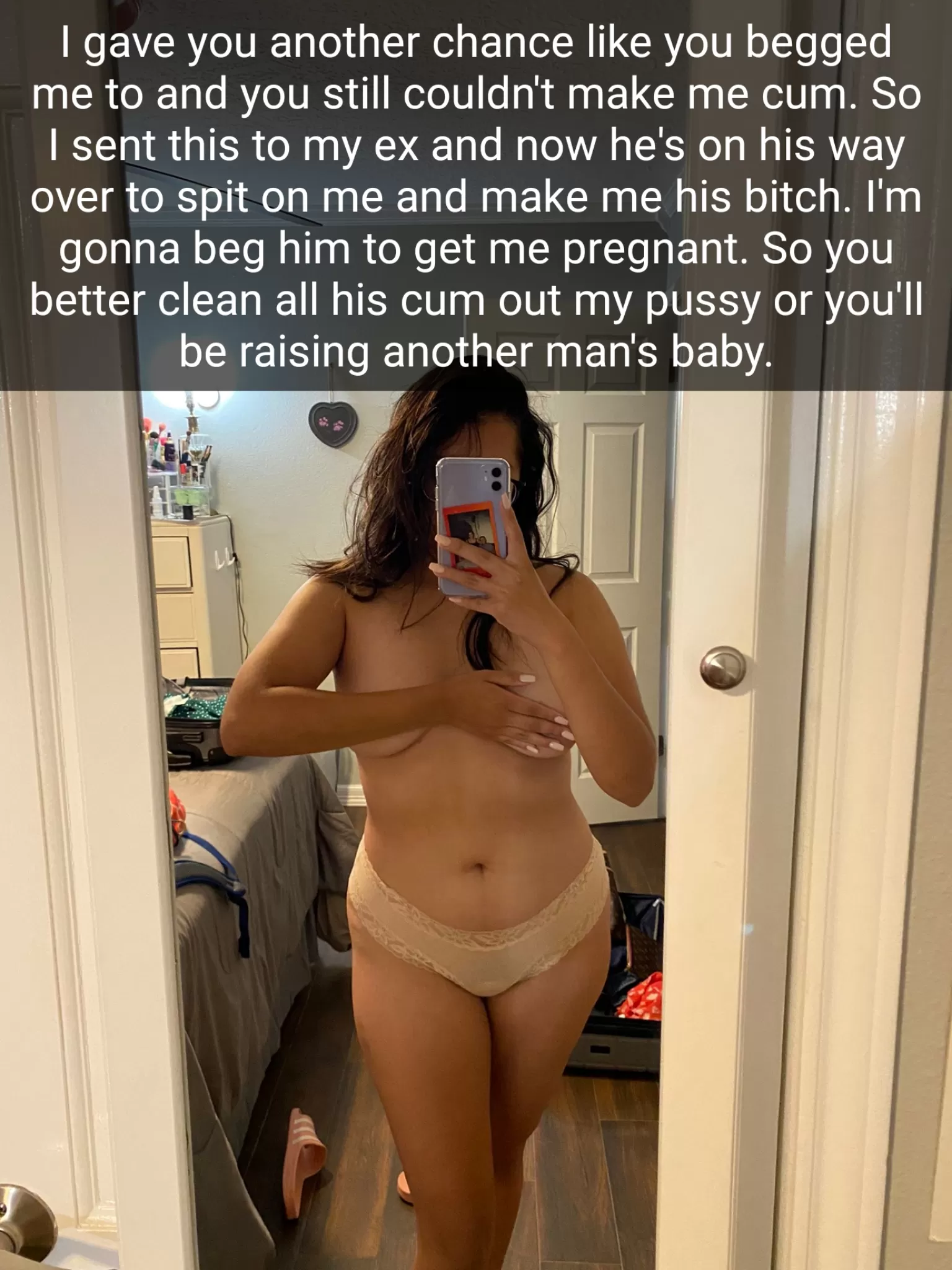 I love to eat cum out her pussy but i also want to see her pregnant from her black bull. What a dilemma to have. posted by MaliciousToucan