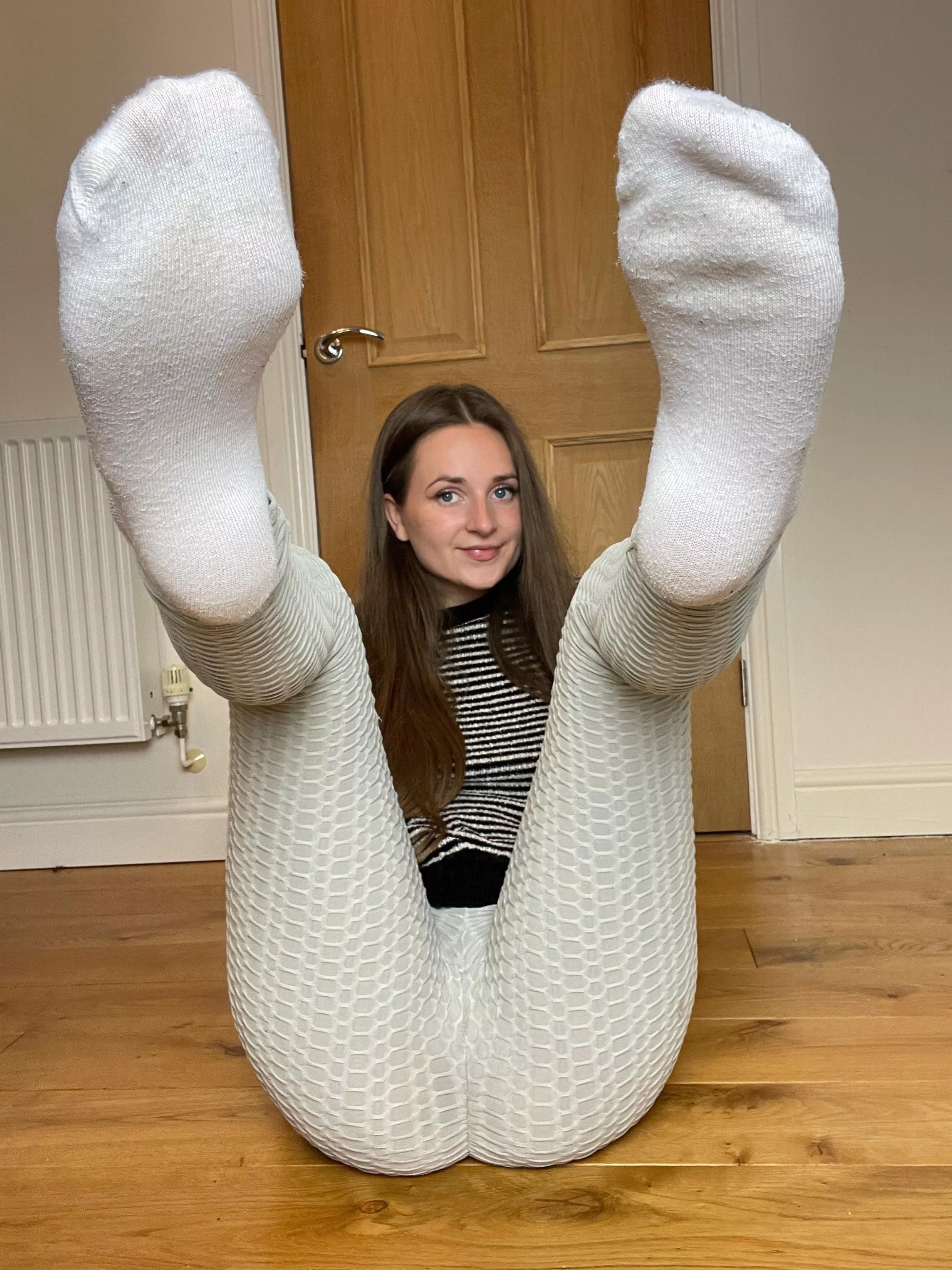 I love wearing my soft, white cotton socks🥰🤍 posted by BabeBarefoot