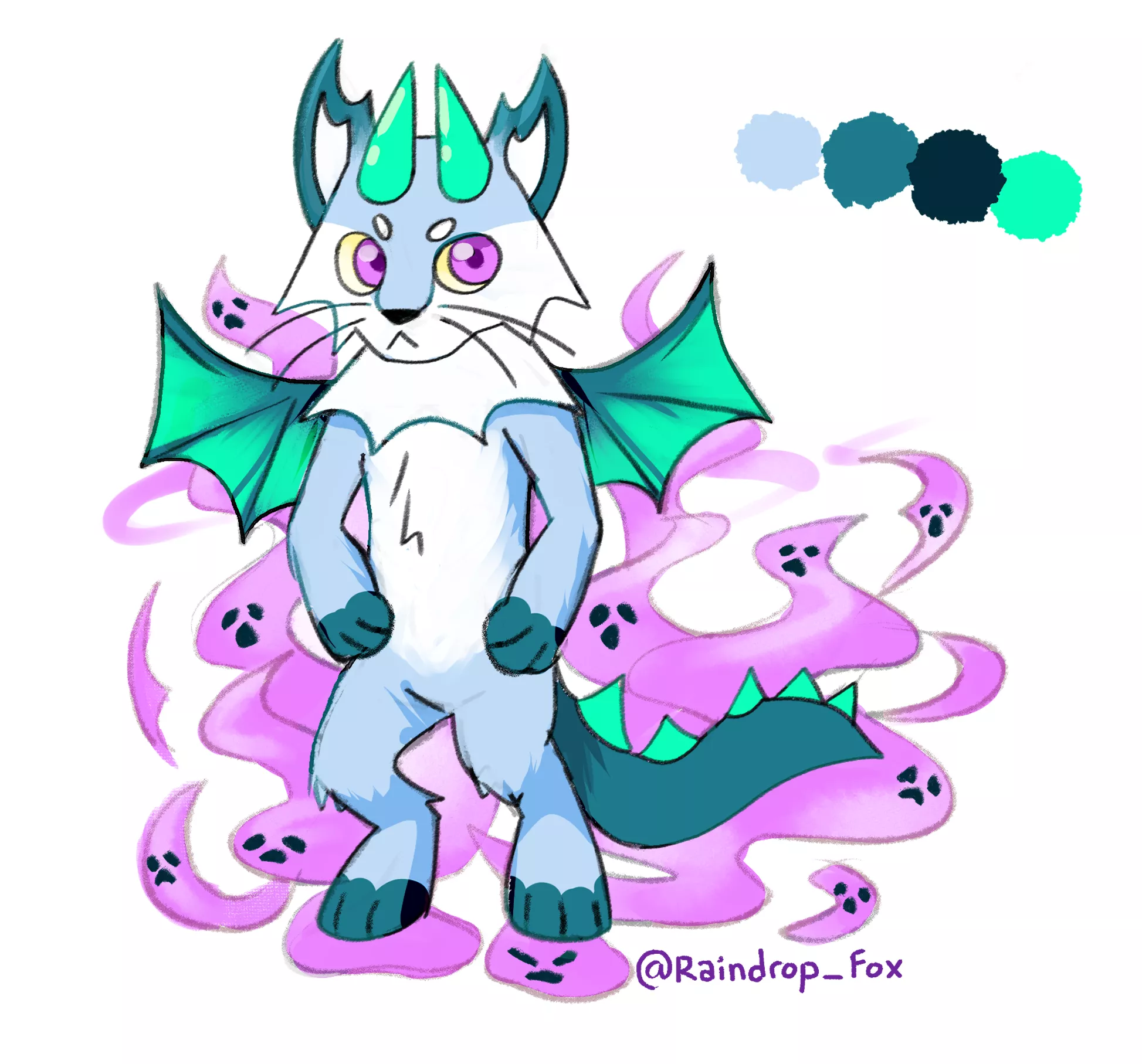 👻😺🐉 - I made a fursona based on emojis for u/ConfusedGhostGirl posted by Raindropfox