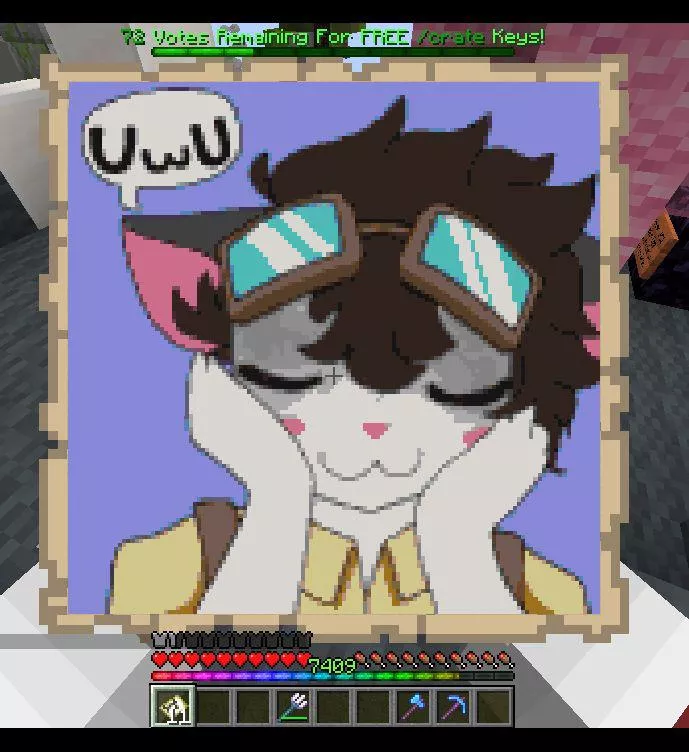 I made my fursona, Drak, in Minecraft uwu posted by CucumberEasy3243