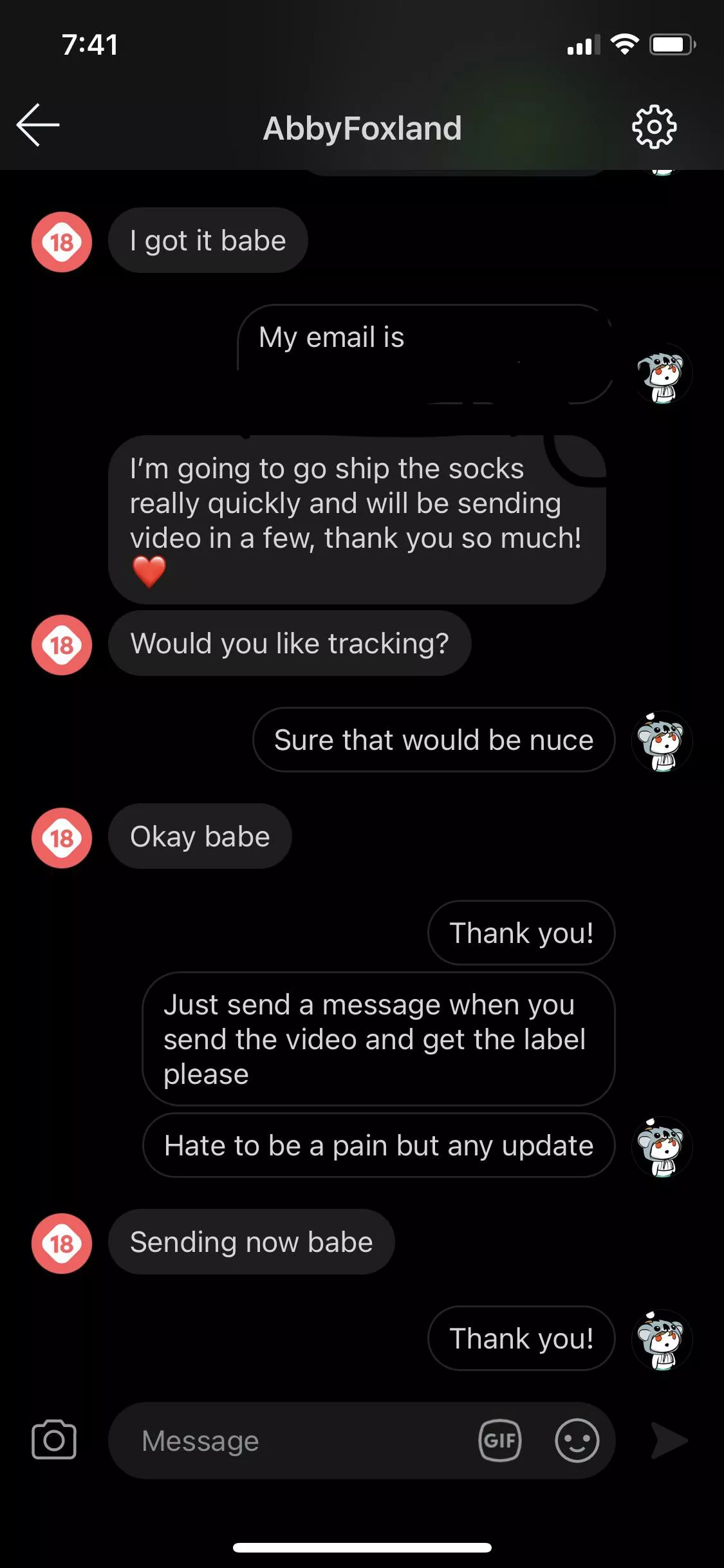 I mean is scamming really necessary for something as easy as selling socks? After these messages she accepted my payment then deleted her account. Just really sad tbh posted by thenamedoesnotconcer