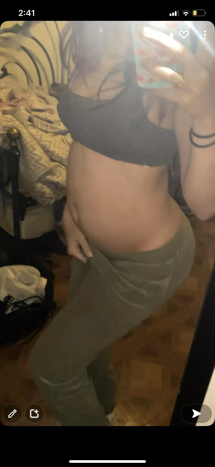 I need a belly rub ðŸ¥º or some more food ðŸ˜© (OF in bio if you wanna see how I got this belly or a video of the belly) posted by Luvbabyval