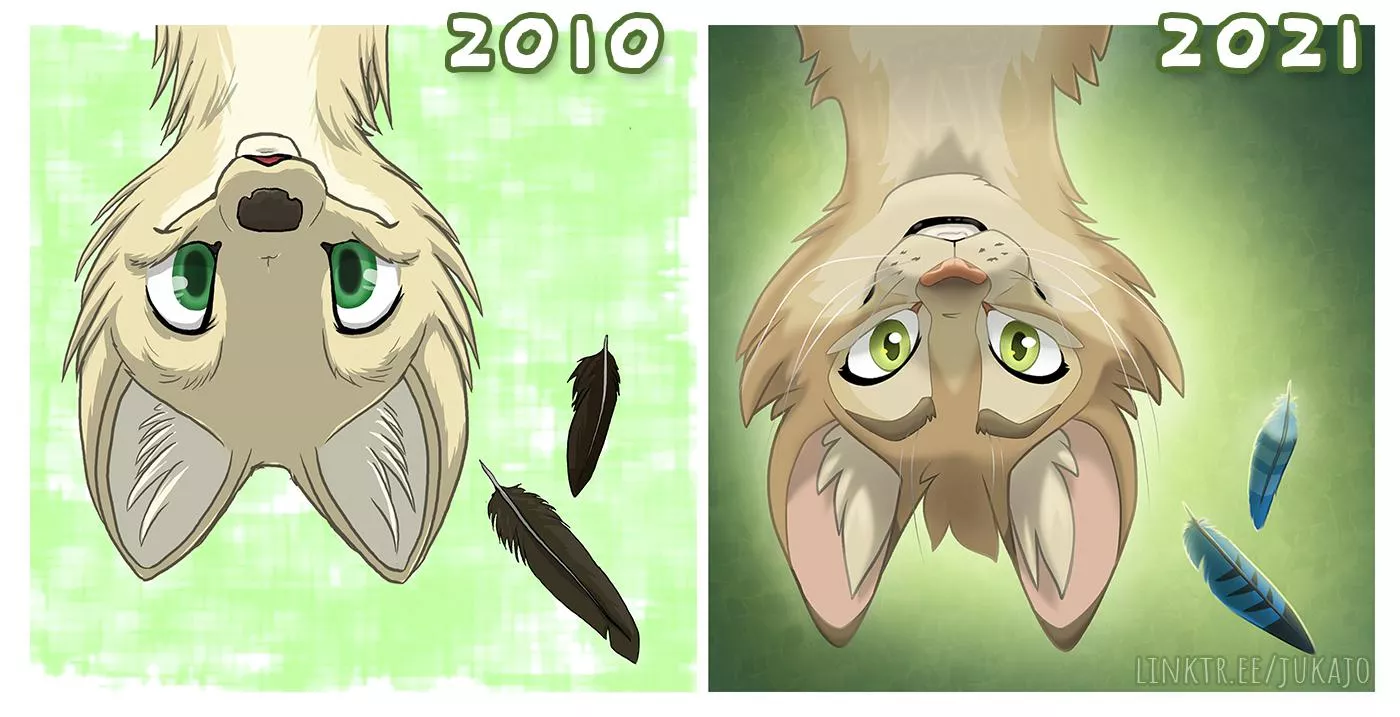 I recently redrew a very old icon of mine â™¡ thought maybe you'd find the comparison interesting [art by me, @JukajoArt on Twitter] posted by jukajo