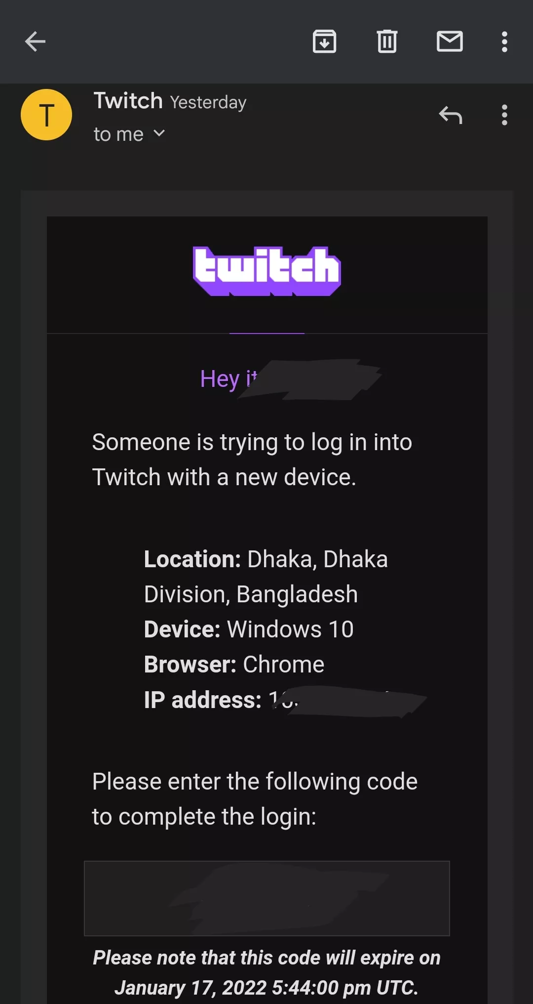 i saw a person here got his account accessed by someone from india, i was randomly looking through my gmail when i found this, whats going on? one of my friend also got this email from twitch posted by hehe_dsc