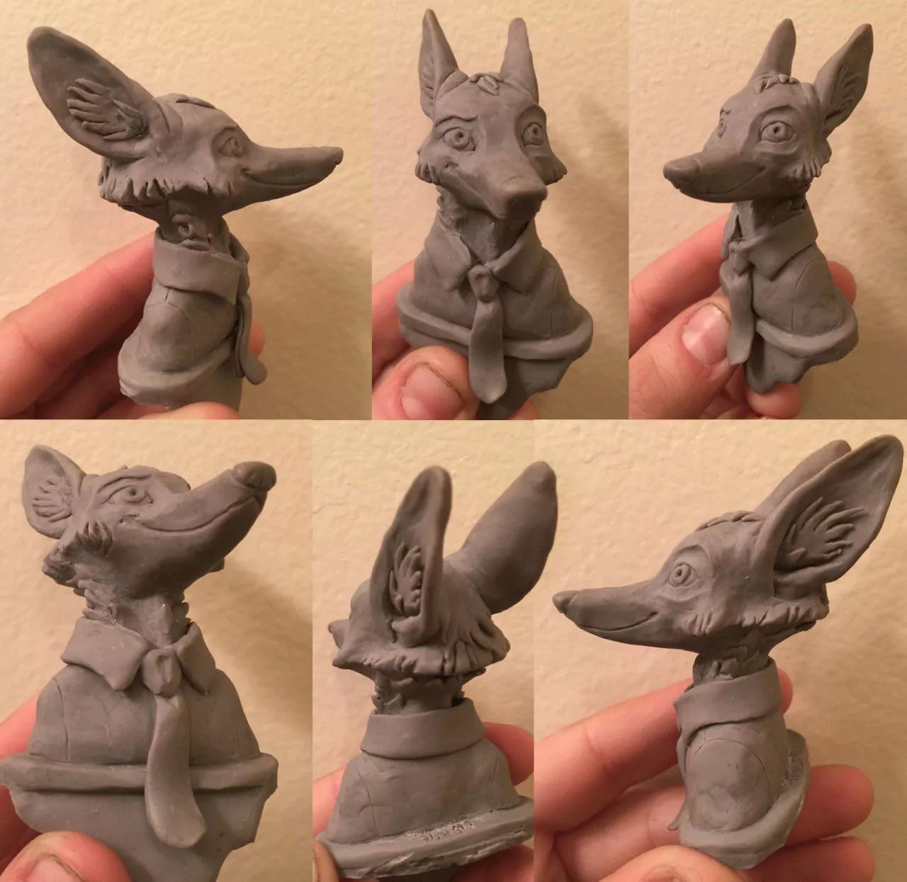 I sculpted a tiny dapper fox. posted by satiredun