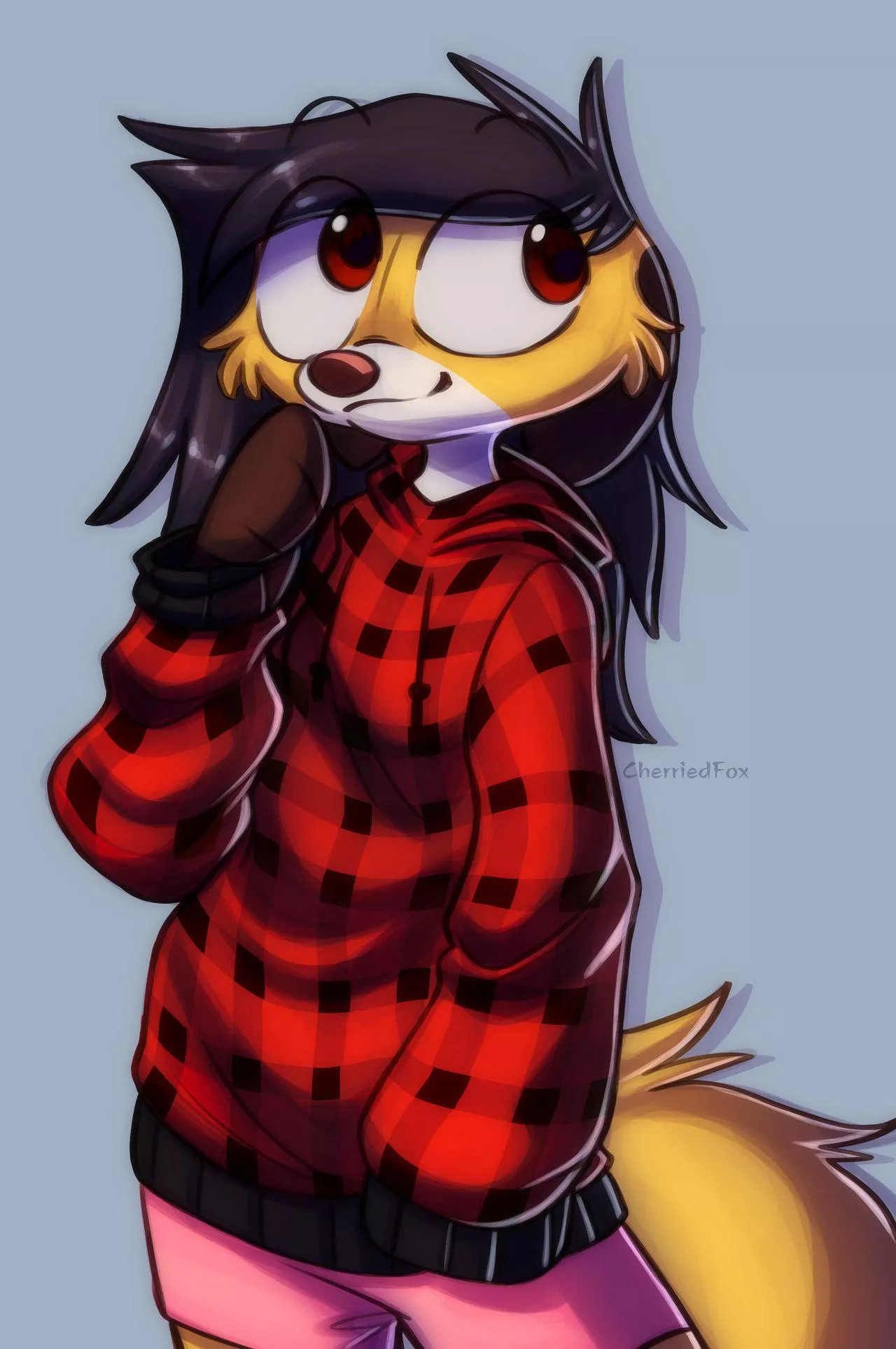 I stole my boyfriends hoodie... consider this the last time he's ever going to see it... Art done by my girlfriend over on Twitter (ambersmagical or CherriedFox)! posted by YoshiBull