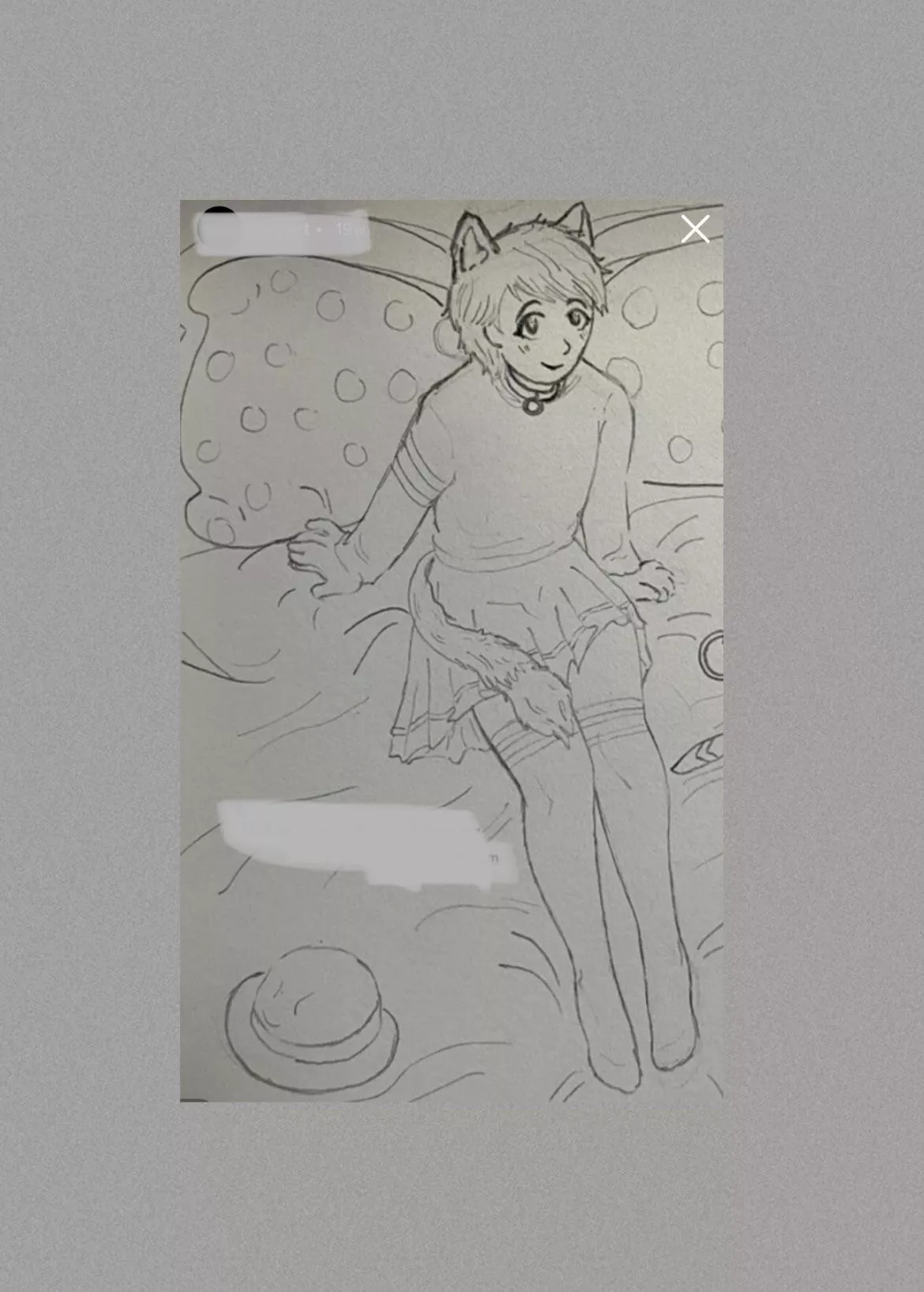 I tend to sketch a lot during my night shift job… tonight’s sketch is a catboy femboy 🐈‍⬛ so cute!! posted by Extension-Ad-95