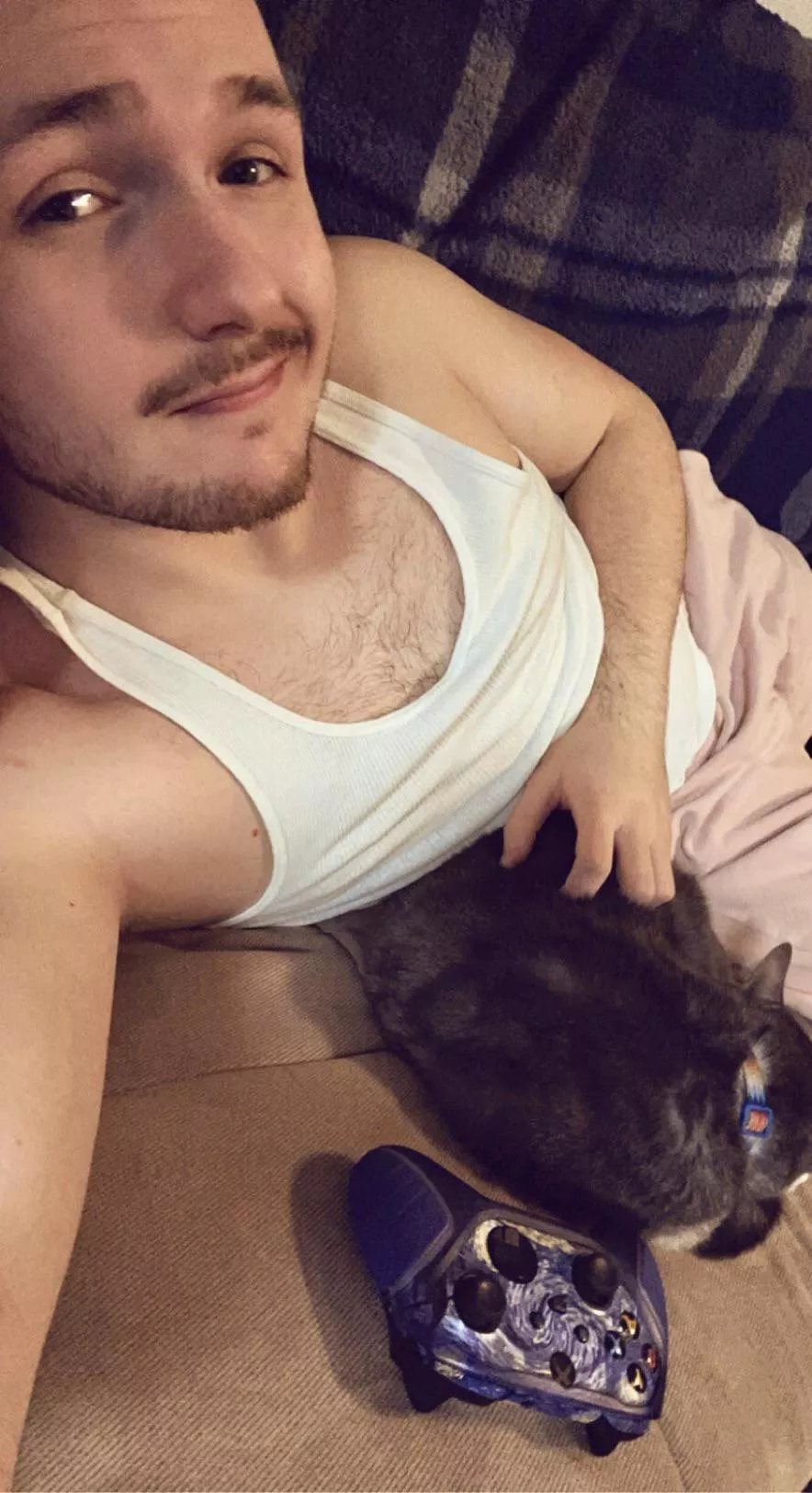 I was trying to game and then this guy decided he wanted to cuddle posted by JetRamRaptor