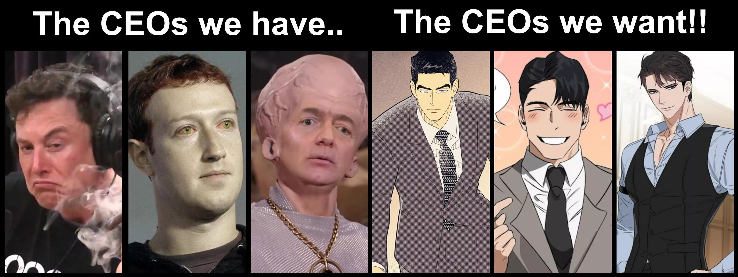 I won't apologise for this. I'd work for a yaoi ceo in a heartbeat!! posted by BobTheCrackQueen