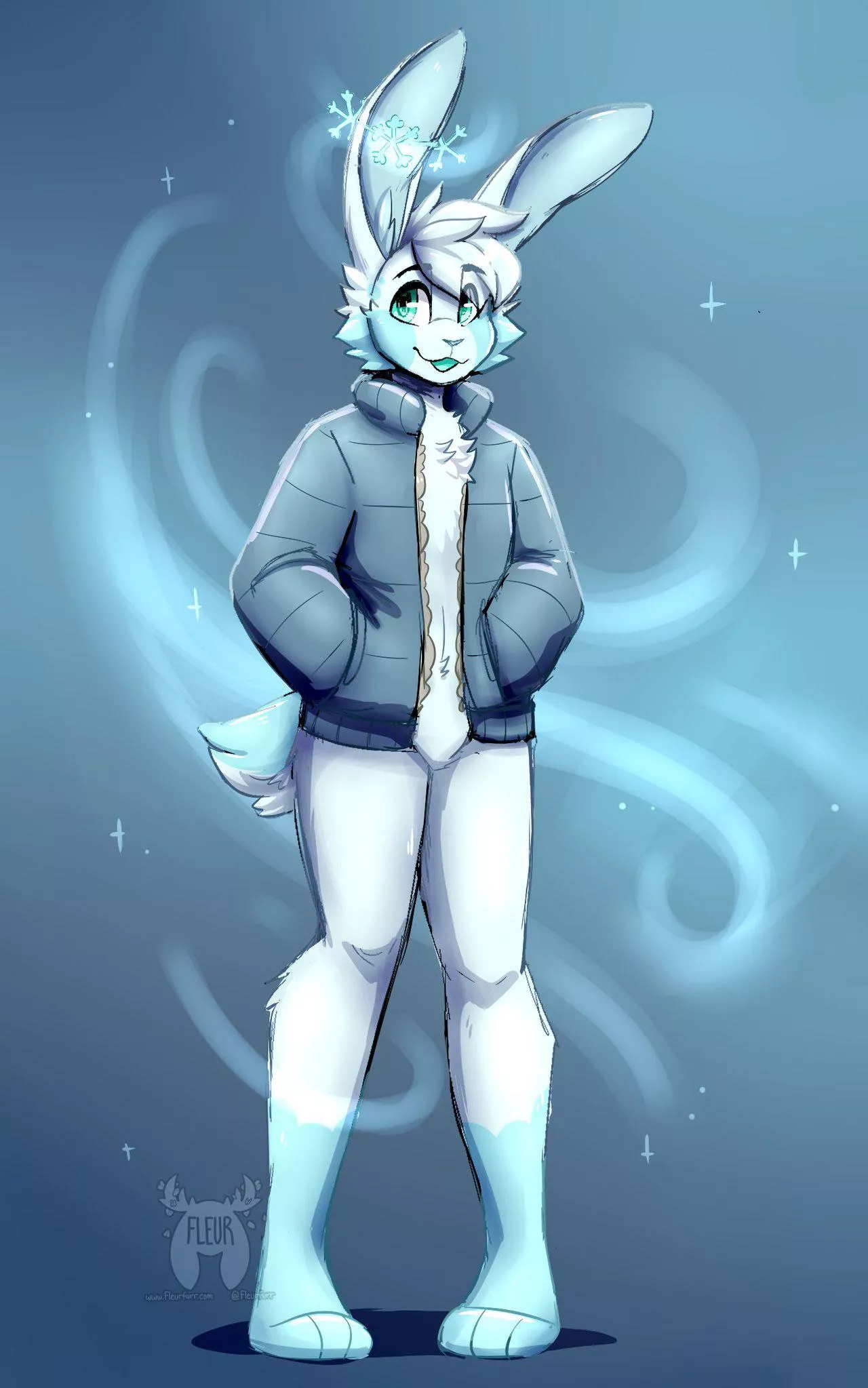 Ice bunny (Art by me: @Fleurfurr on twitter) posted by Fleurfurr