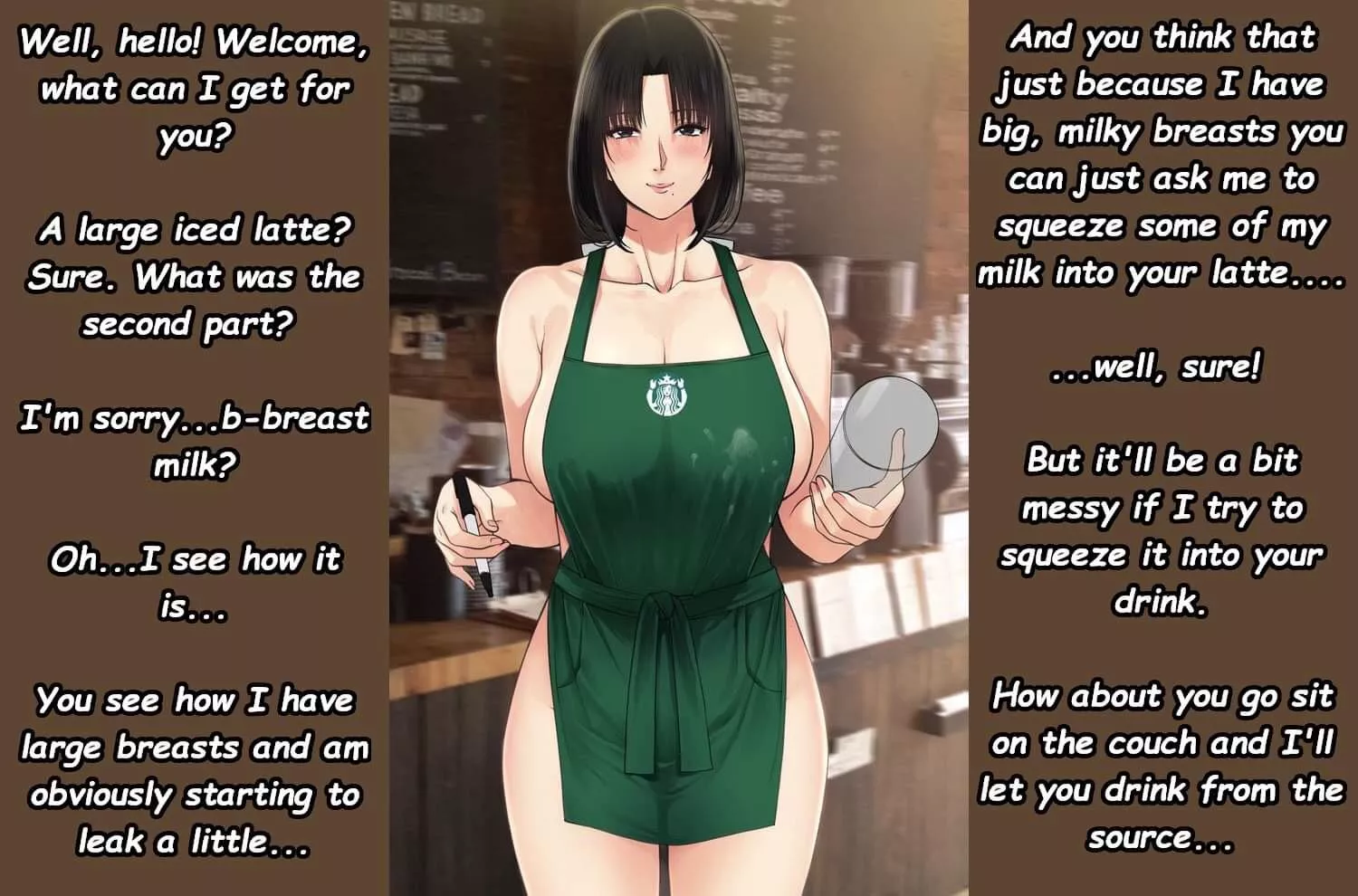 Iced Latte with…Breast Milk? [Meme] [Big Tits] [Lactation] [Twist!][Implied Breastfeeding] posted by ptcardinal17