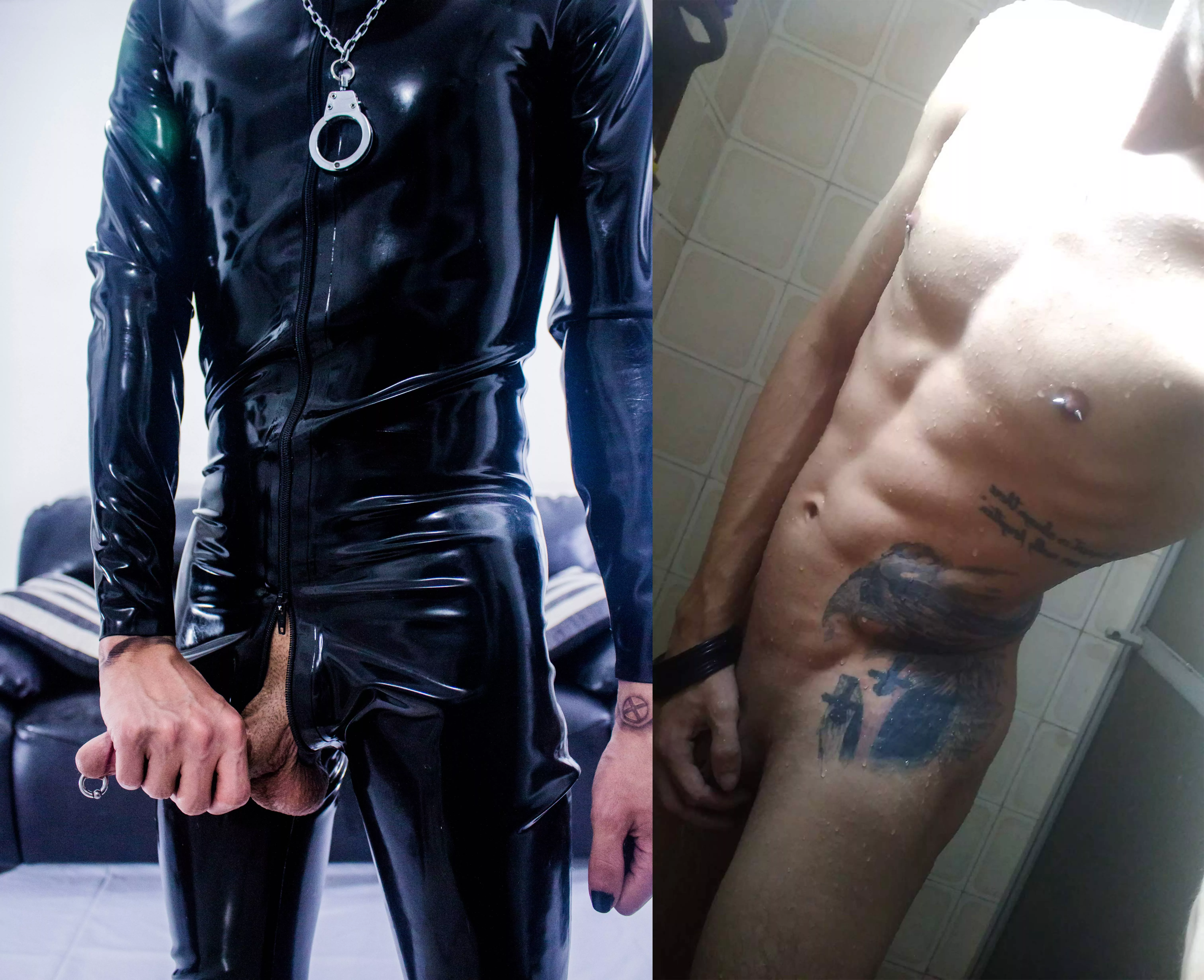 I'm waiting for you after shower, you want me in latex or naked? posted by DemonSpike18