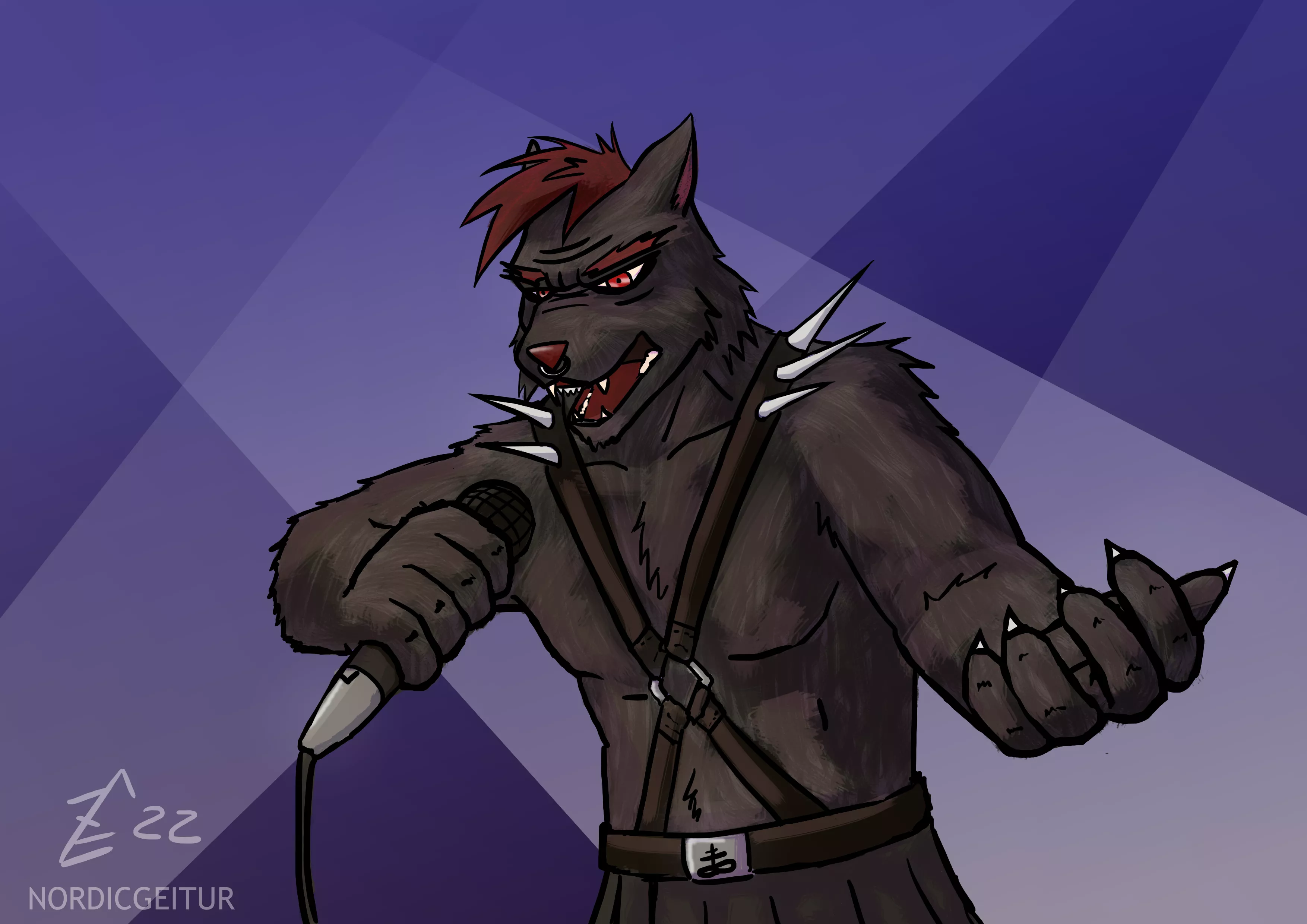 Industrial Wolf (art by me, @nordicgeitur on Twitter) posted by NordicGeitur