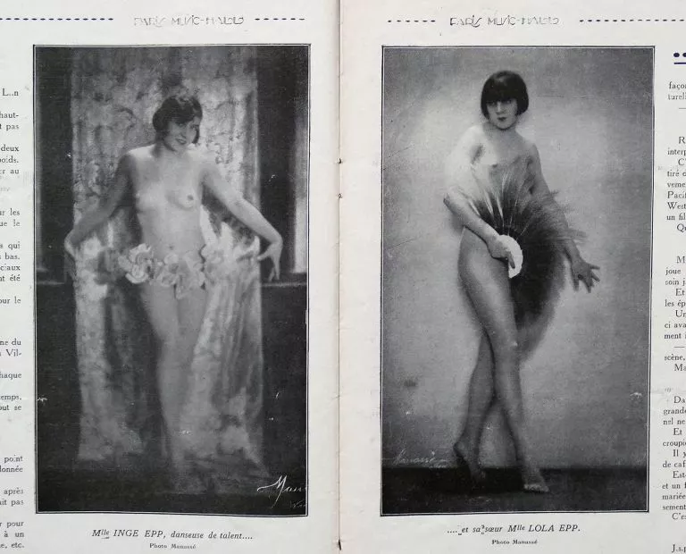 Inge and Lola Epp. They were European Showgirls featured in the magazine Paris Music-Hall n. 147 from 1927. Photographer was like Olga Solarics who co-owned Manasse studio with her husband Adorjaâ€™n von Wlassic. posted by JuliaSeth