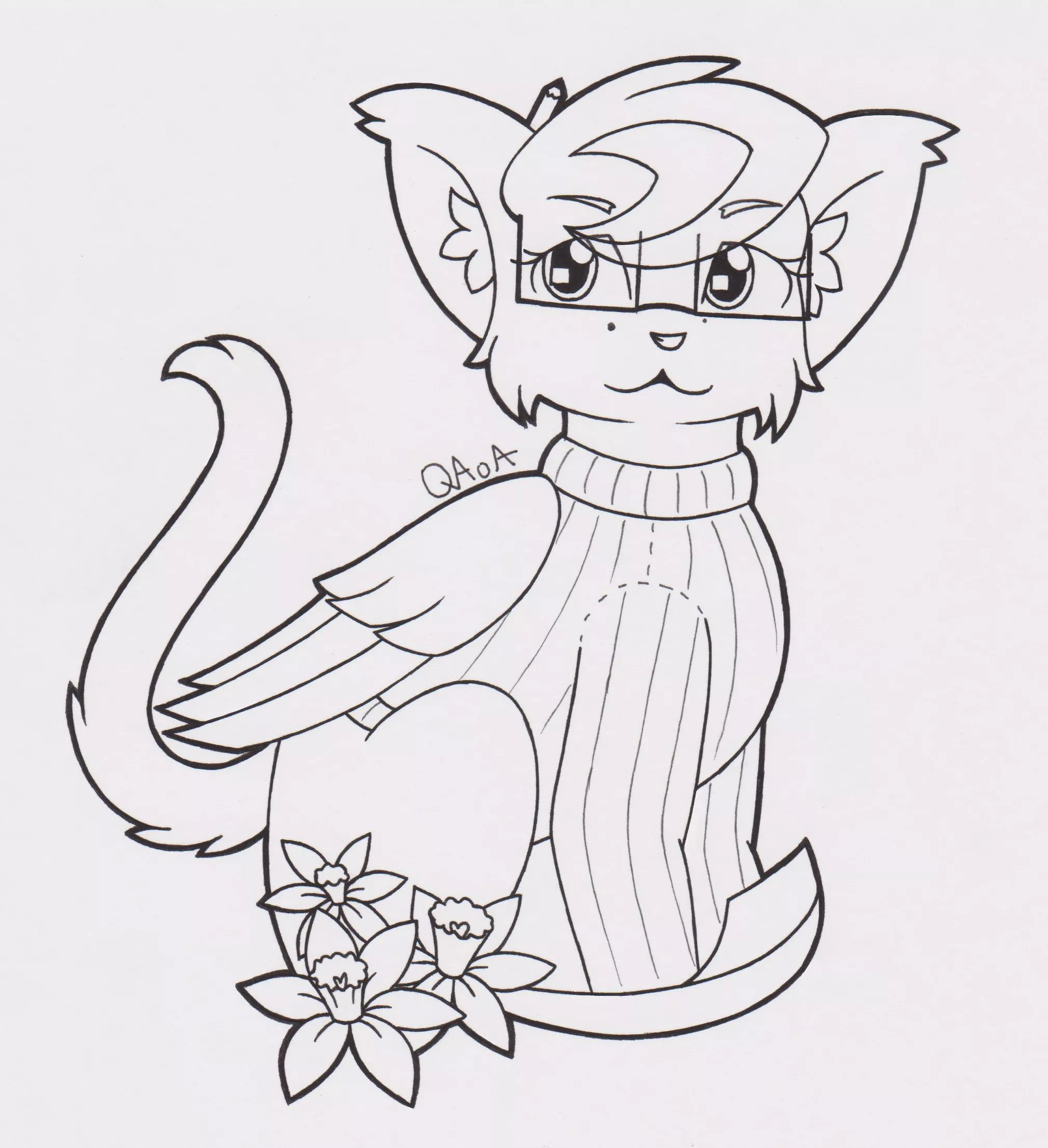 Inktober day 18 of my character Daffodil posted by QAoA