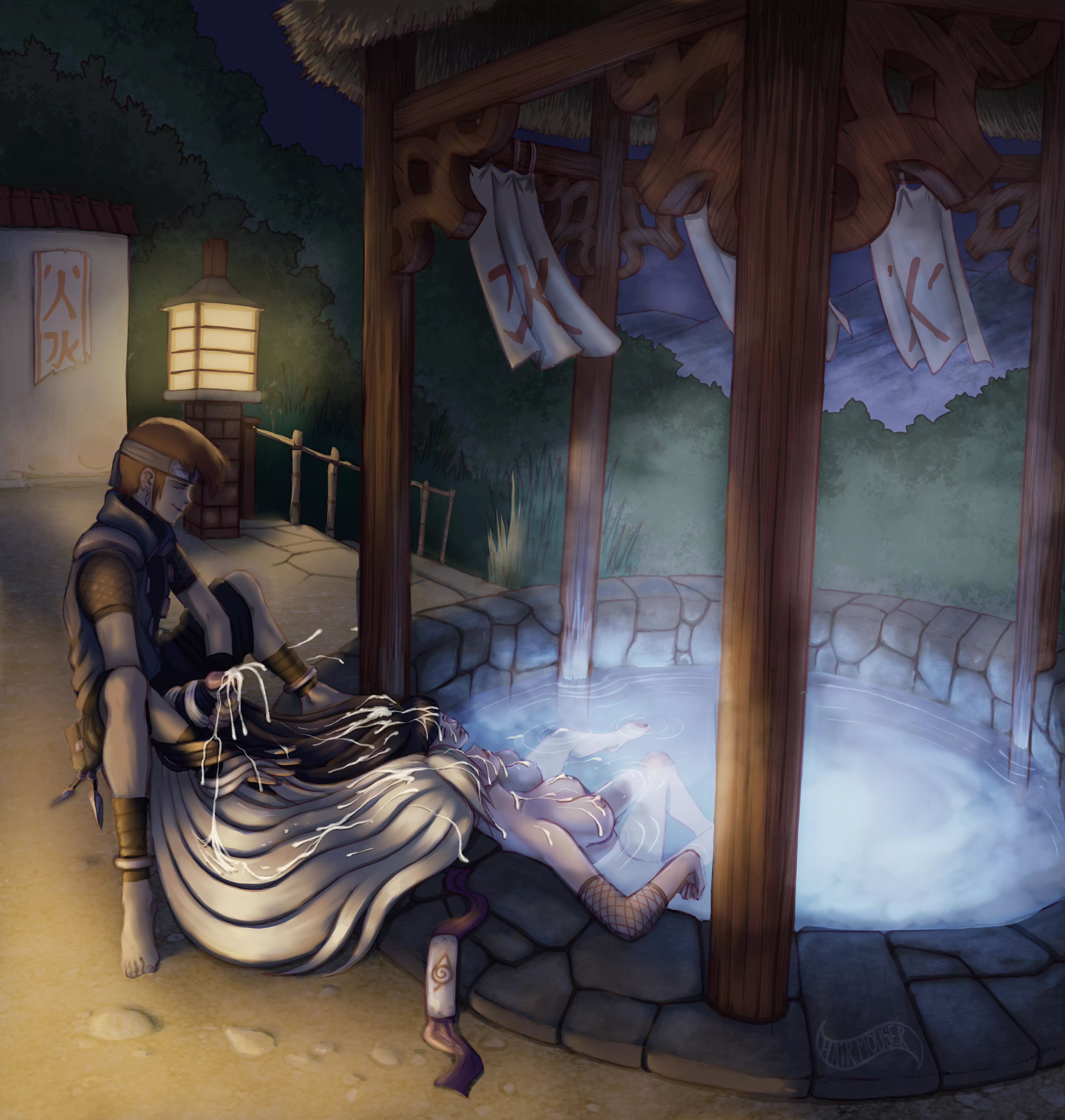 Ino and Hinata got hairjobed while taking a nap in the hot spring, last commission I made posted by HairMouser