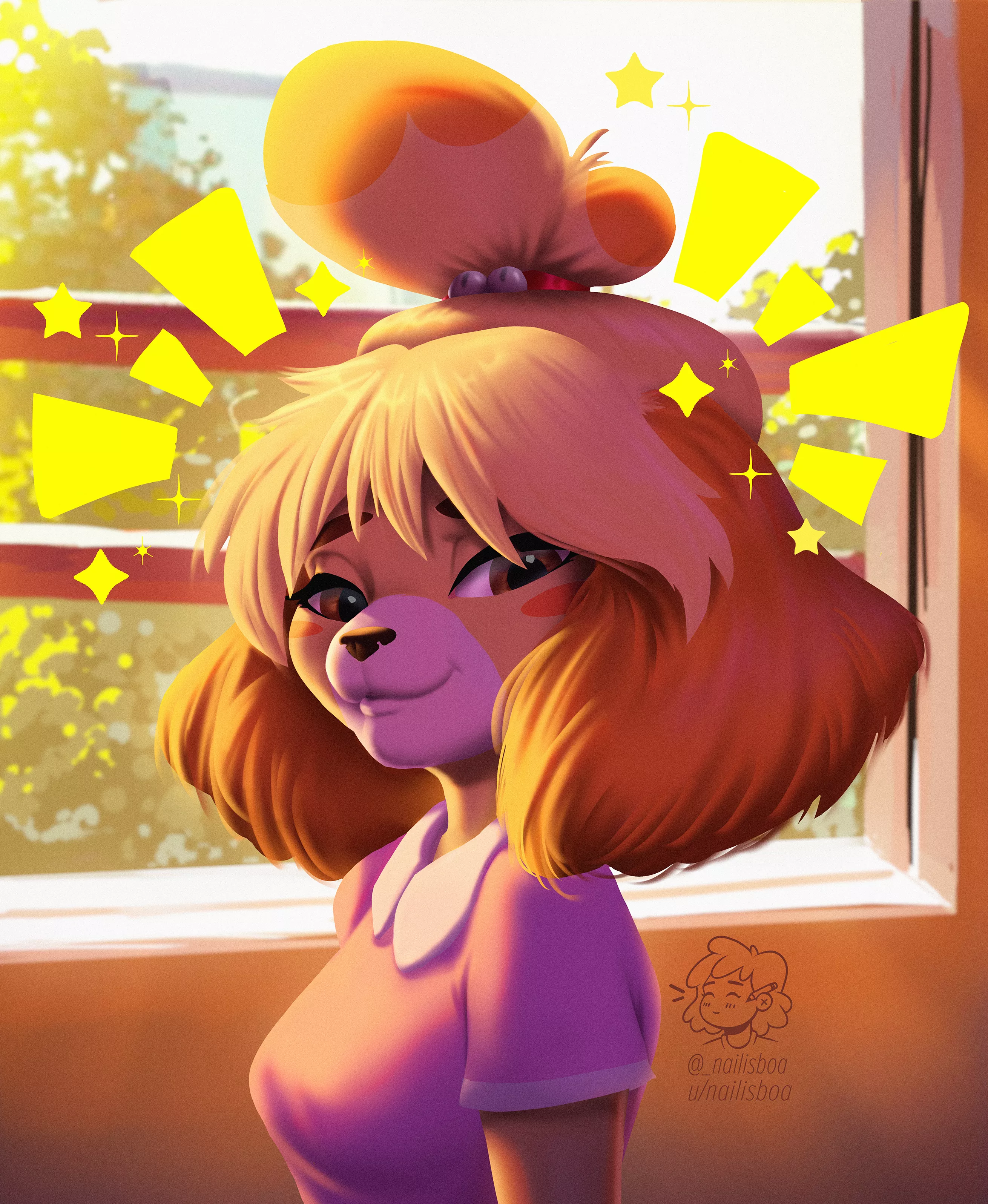 Isabelle 🧡 | art by me (@_nailisboa on twitter) posted by nailisboa