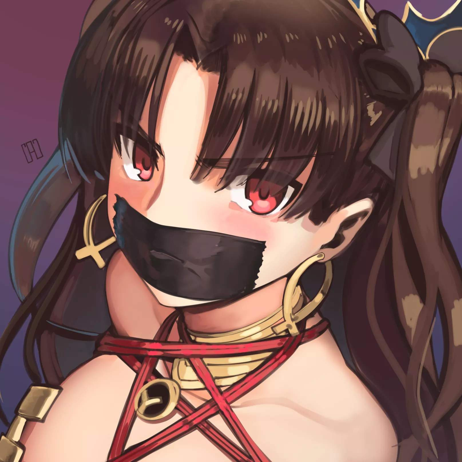 Ishtar tape gagged (CAD) [Fate/Grand Order] posted by Tatwar