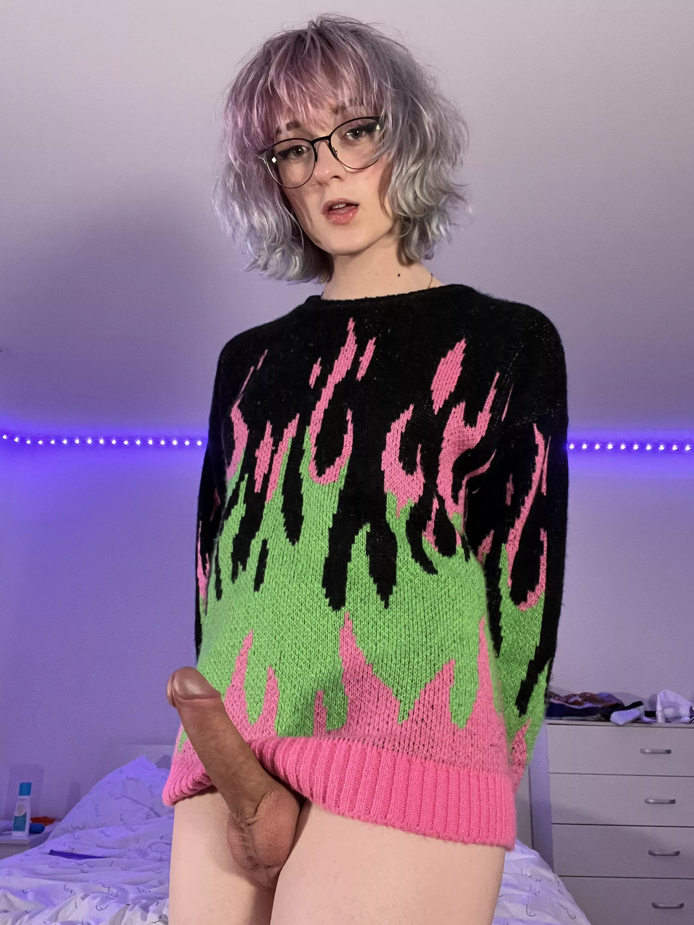 isn’t my jumper rly cute n big? oops! started talking about my dick!! 😳 posted by pierbi