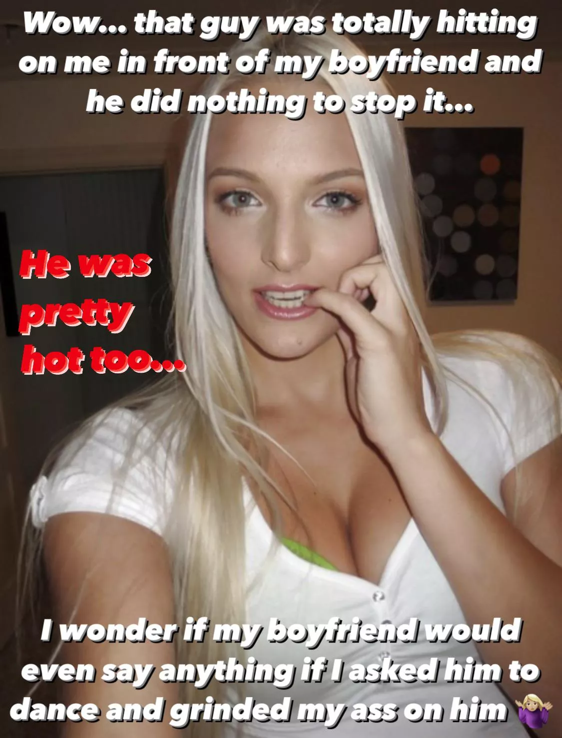 It doesnâ€™t take long for girls to realize how much of a cuck you are. posted by Shootingstarrrrrz