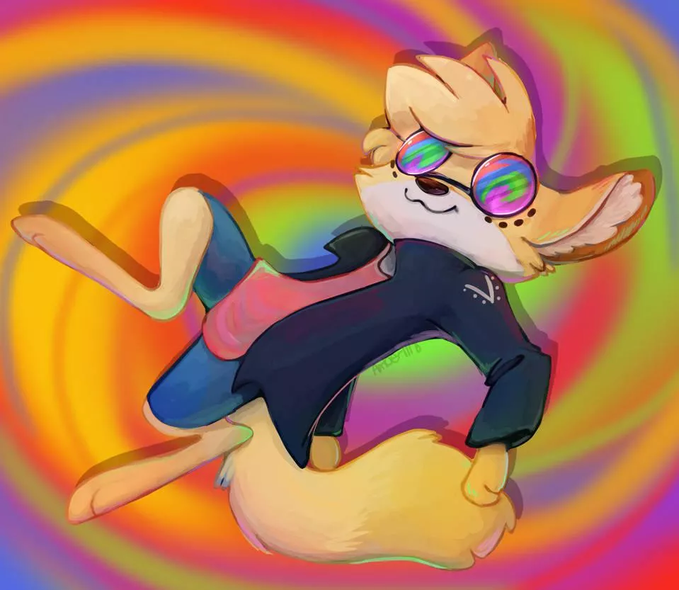 It may appear that Vix is going on quite the trip... Art was done by my girlfriend over on Twiter (ambersmagical or CherriedFox)!! posted by YoshiBull