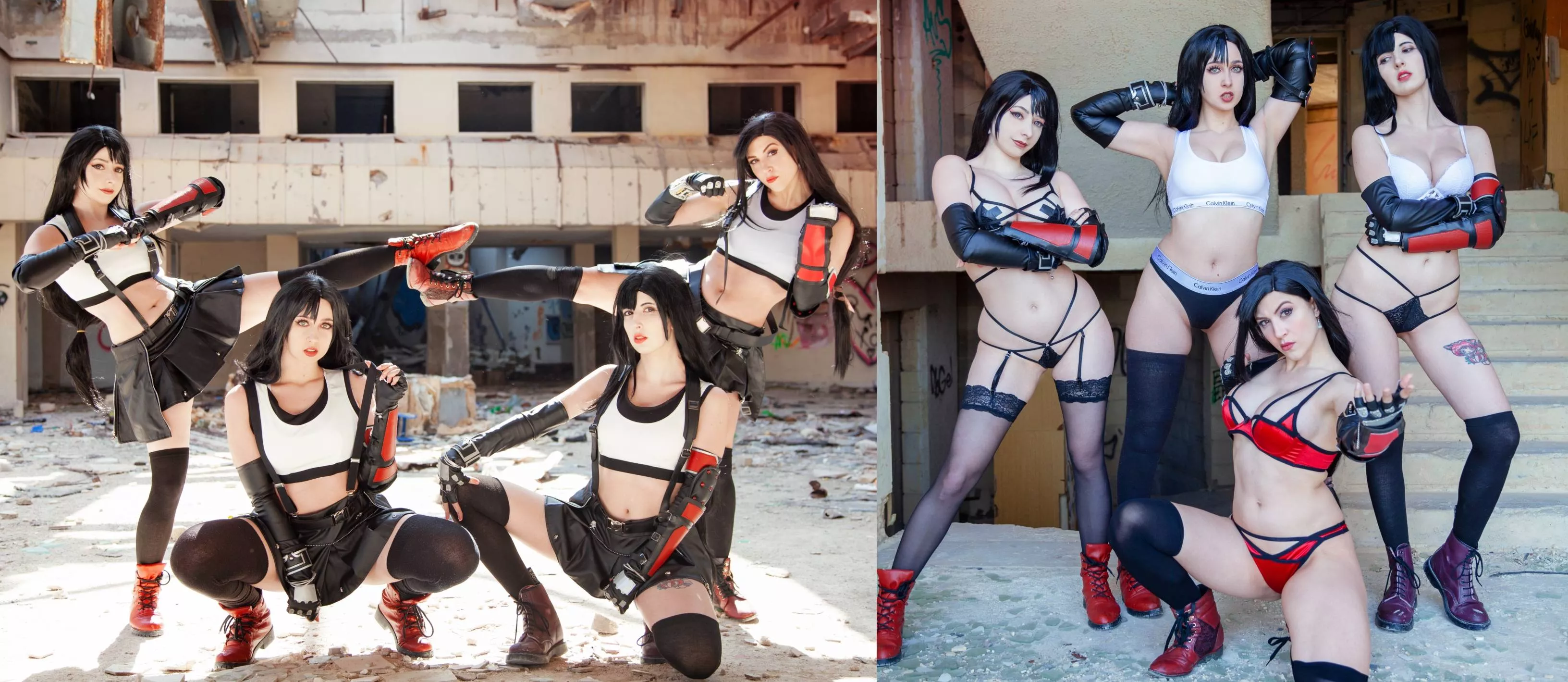 It's raining TIFAS! FF7 Remake Tifa cult ~ by Mikomi Hokina, Gumiho, Kerocchi and WaifuFox posted by kerocchi