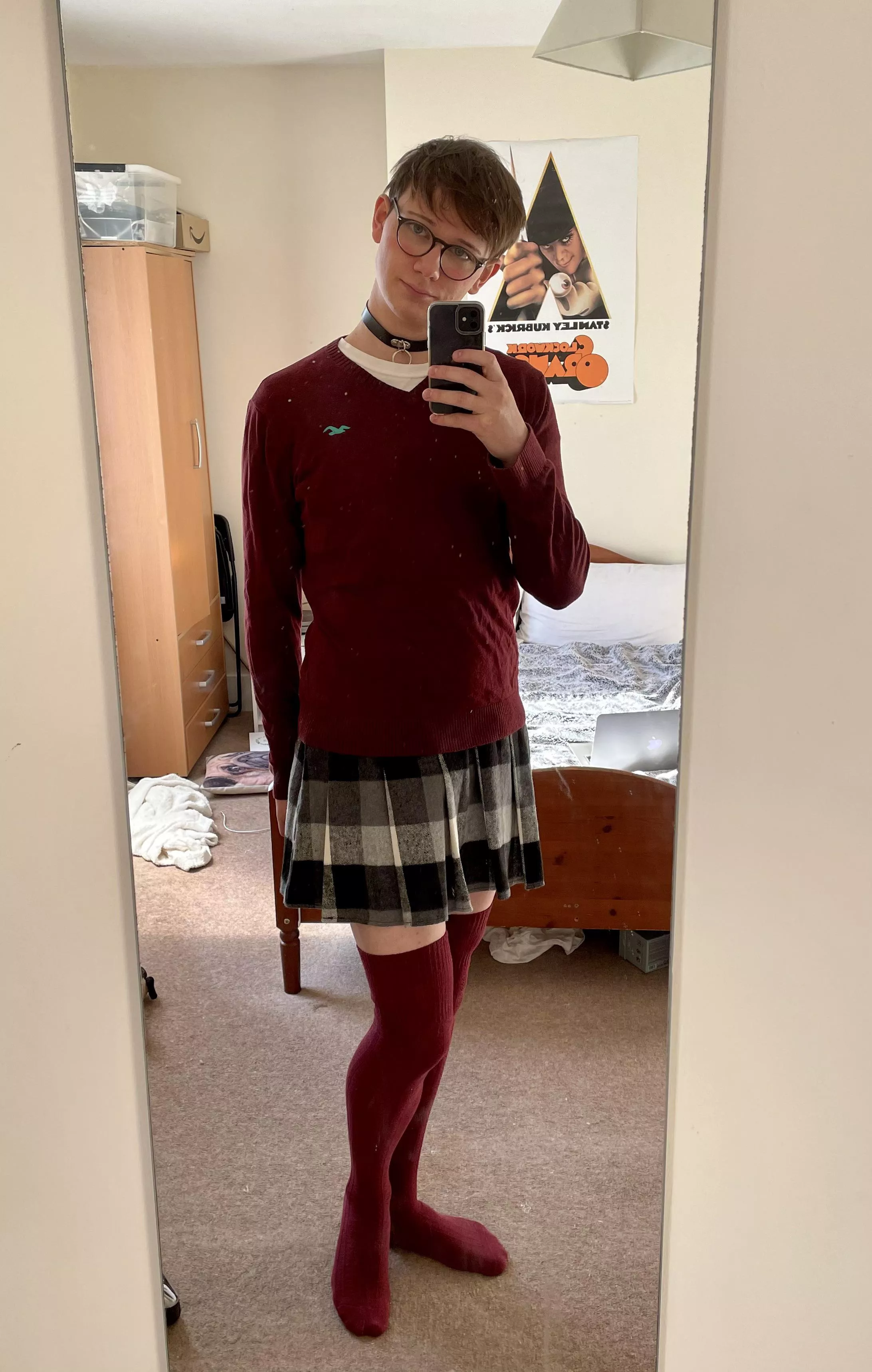 I’ve got a college essay due, gotta get my school girl outfit on! 📚 posted by An_English_Femboy