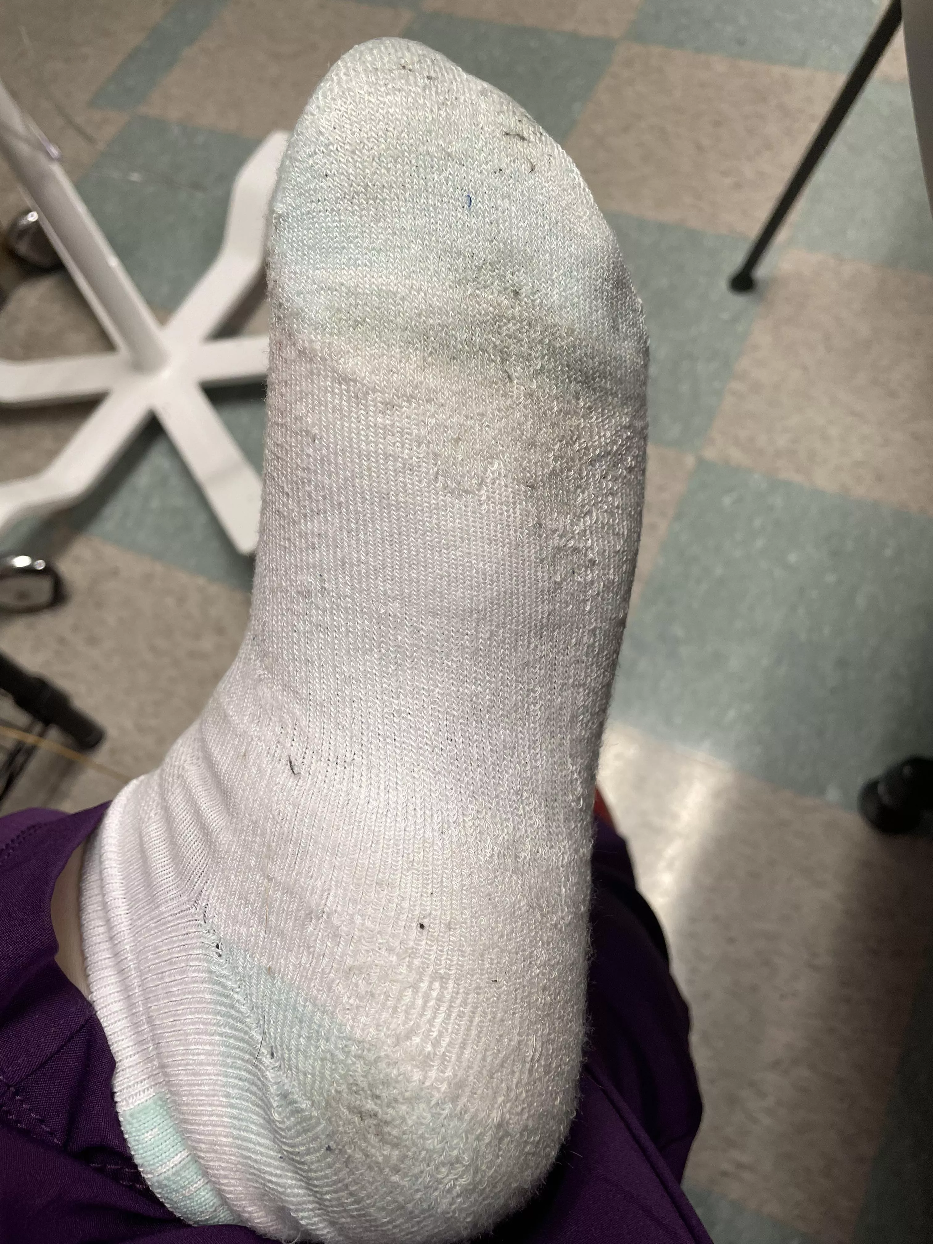 I’ve worn these the past 2 12hr shifts I’ve worked. My shifts have been busy so these socks are suuuuper sweaty. Don’t you want to sniff them? DM if interested! posted by Valkyrierae1