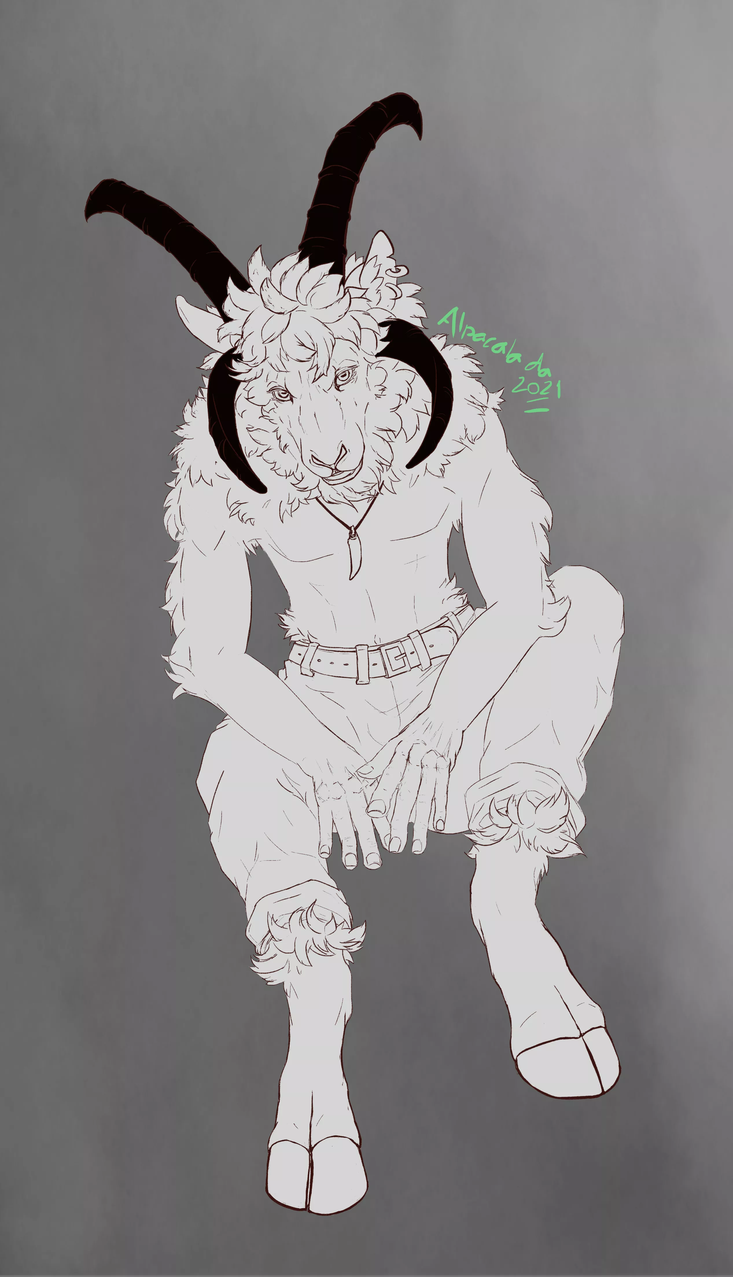 Jacob's sheep, now digital and still debating how should I colour him. Now that I got my tablet back, I'd like to know, would that style interest anyone looking for comissions? posted by Alapacalada