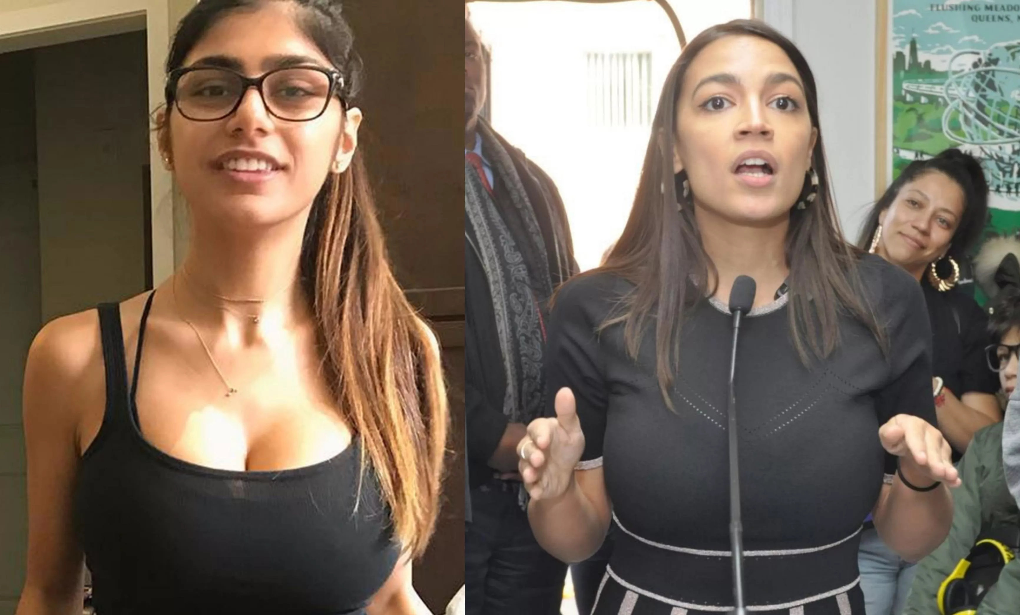 Jerking to AOC and Mia Khalifa have quickly given me a fetish for brown women with big tits. A politician and porn star but so similar posted by Cherry_Butt