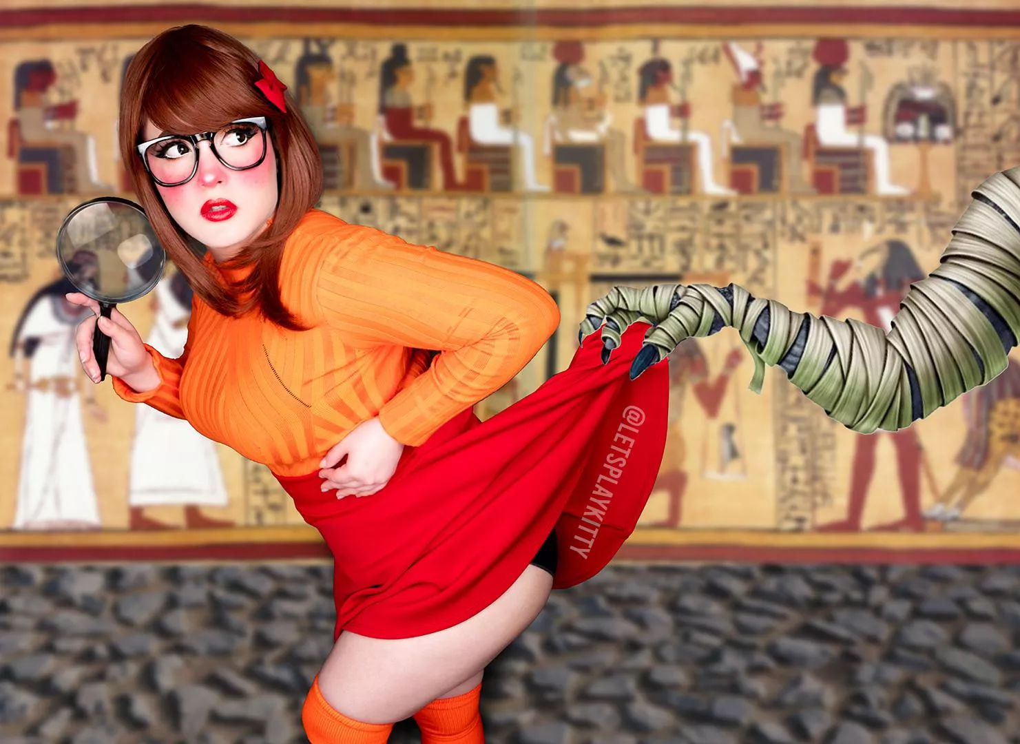 Jinkies! My skirt got stuck on something? Oh no 😜❤️ posted by LetsPlayKitty