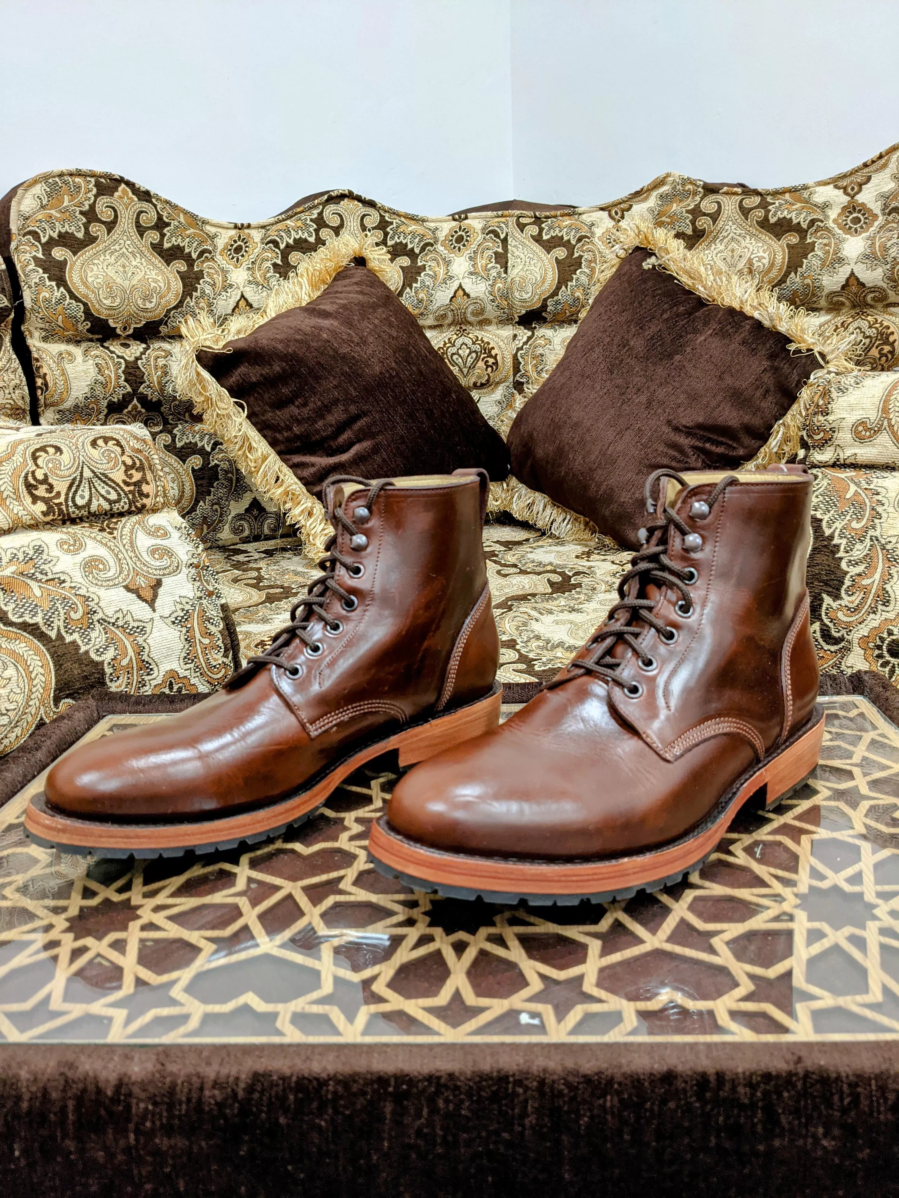 John Doe Shoes 420 boots in Tan Horsehide Chromexcel with a commando sole. posted by MidnightBloos