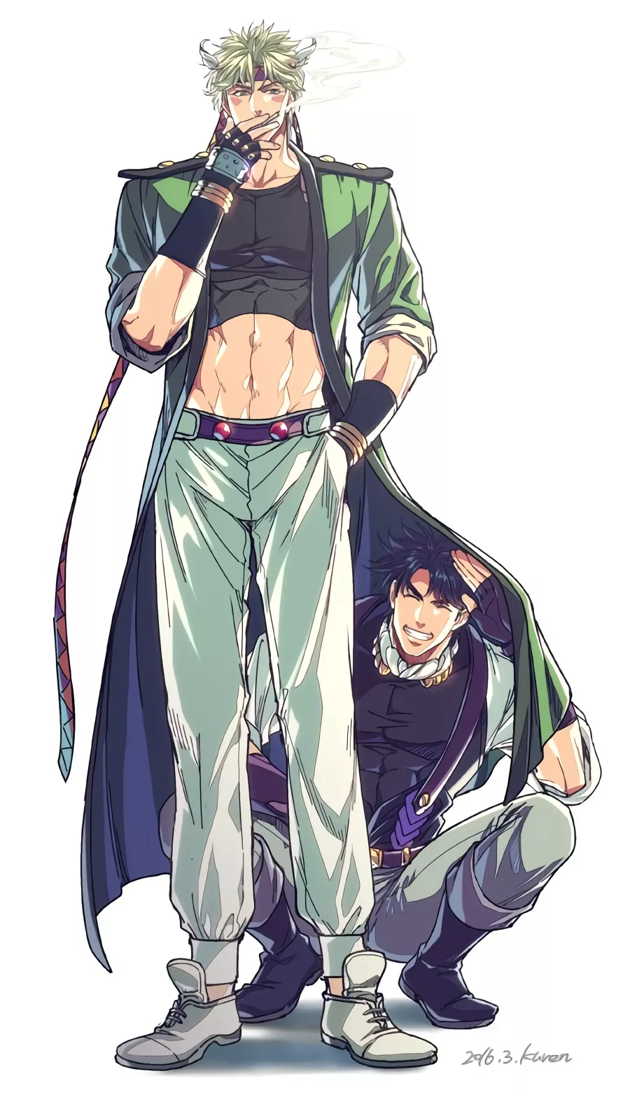 Joseph and Caeser [Jojo's Bizzare Adventures: Battle Tendency] posted by Shinji_Is_Gay