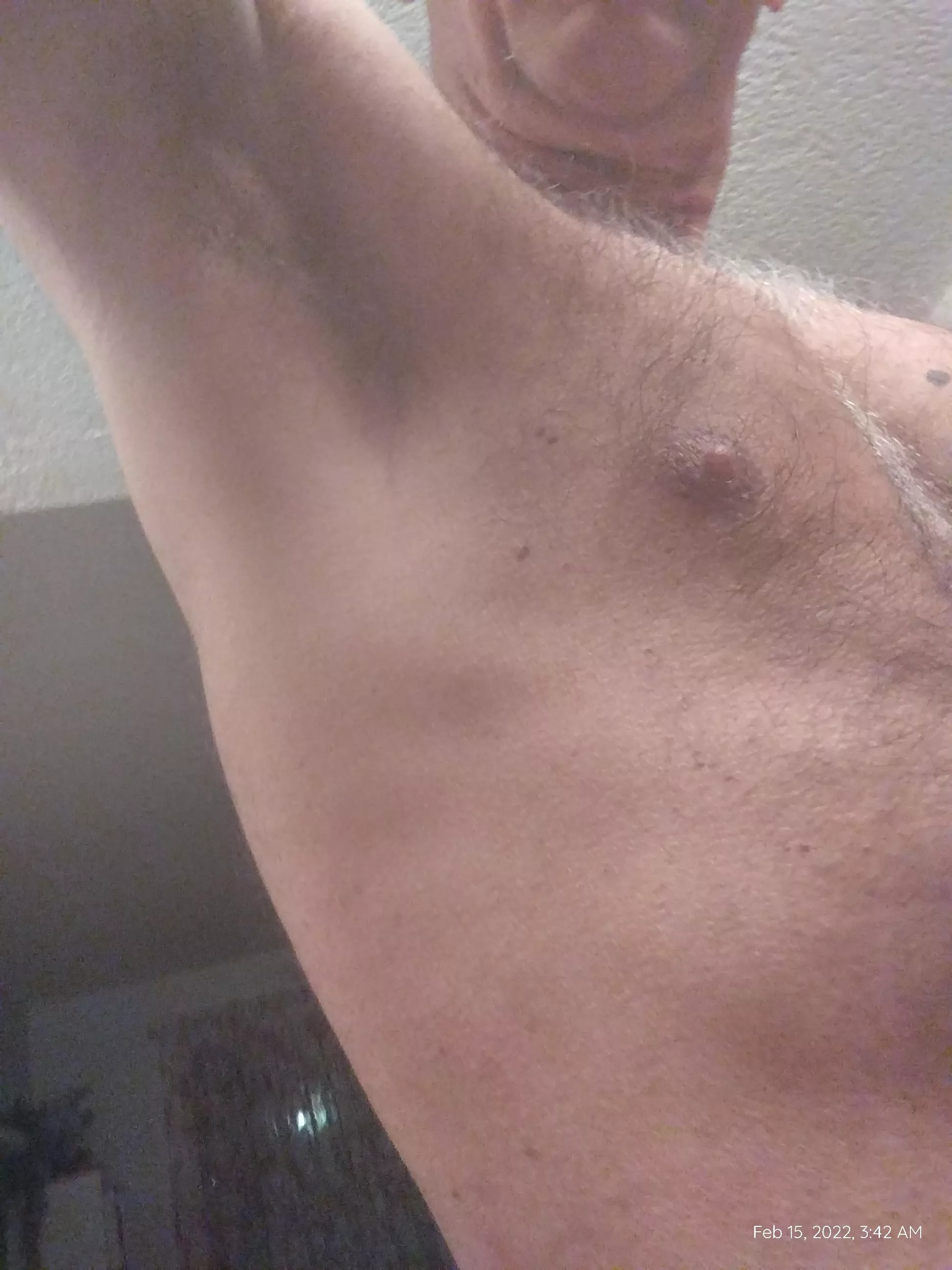 Just a 65 year also armpit here.... And my hard nipple posted by MisterOchre