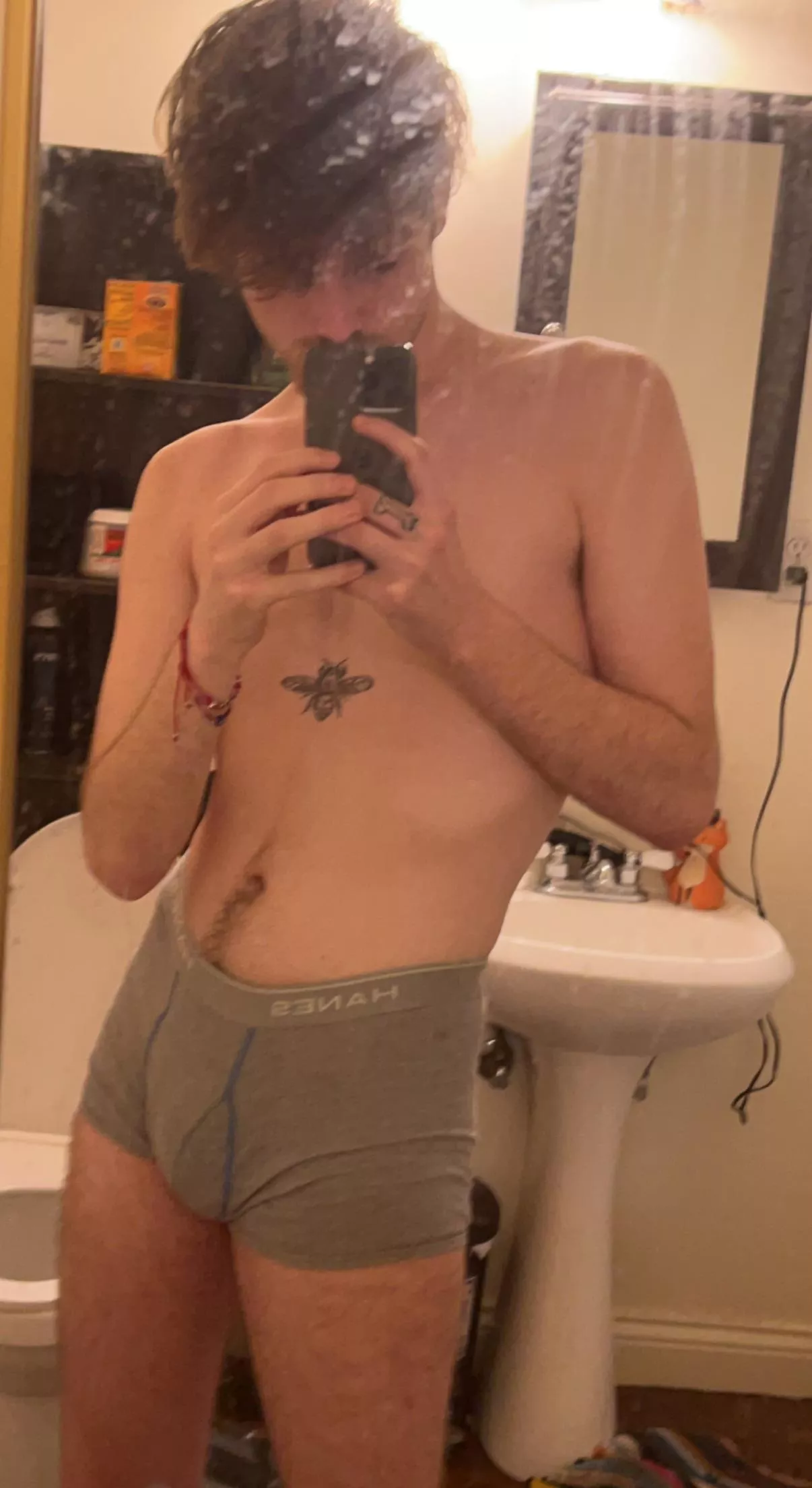 Just a boy in his underwear. posted by your_drunk_dad00