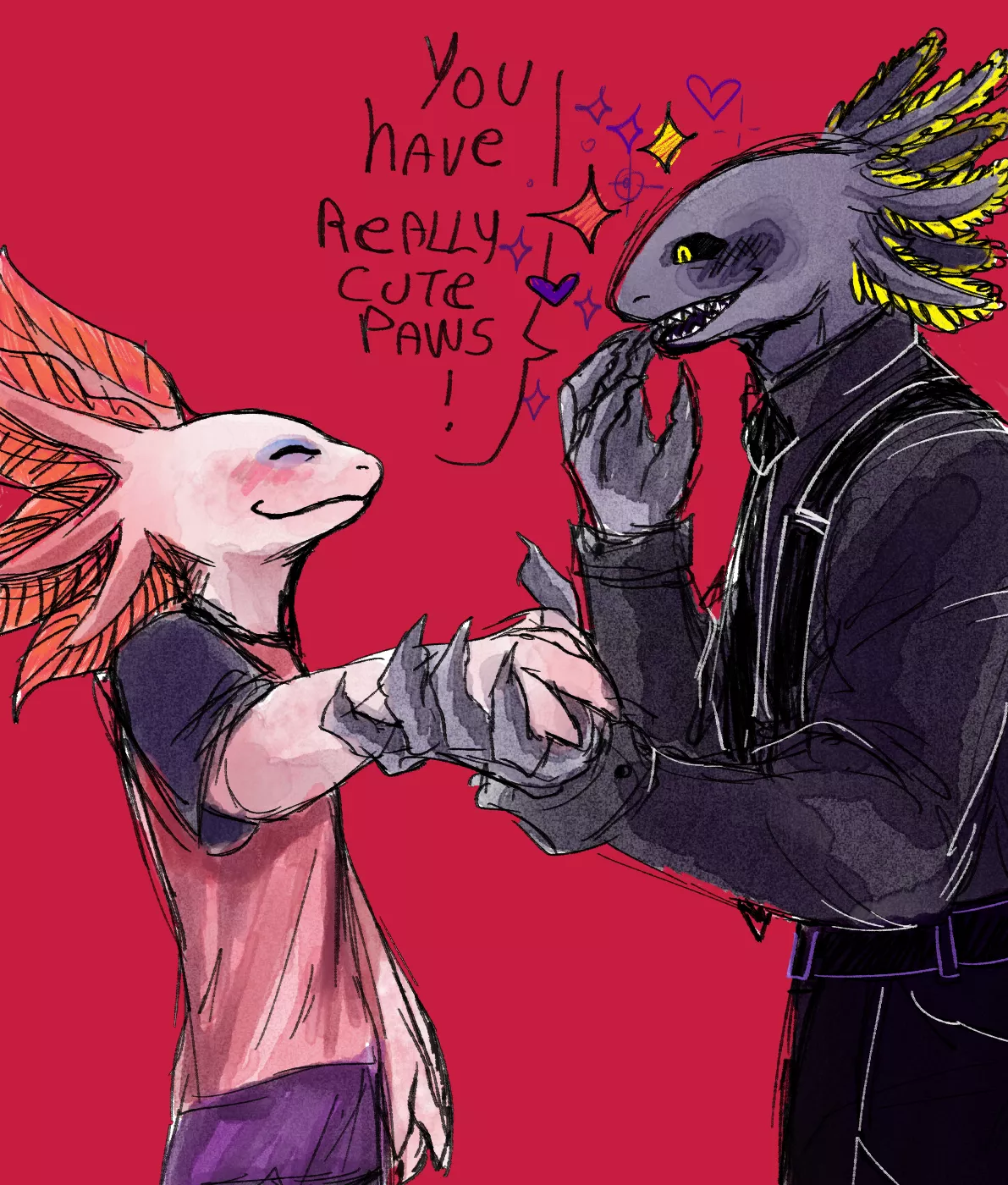 Just Axolotl friends, By me posted by Yuzacu