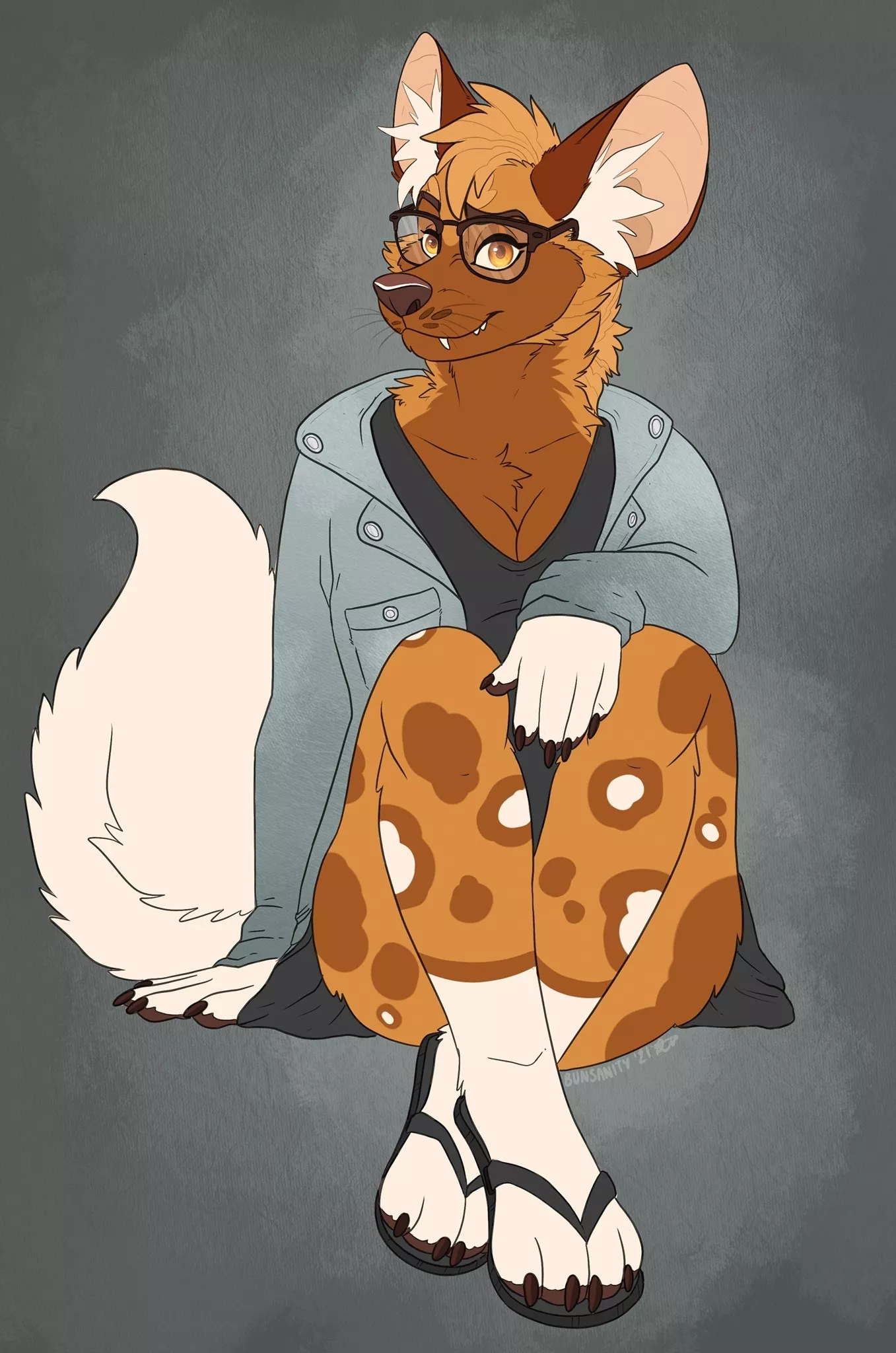 Just coolin on a cool Wednesday - Portrait done by Bunsanity of Etsy posted by JesstheLycaonPictus